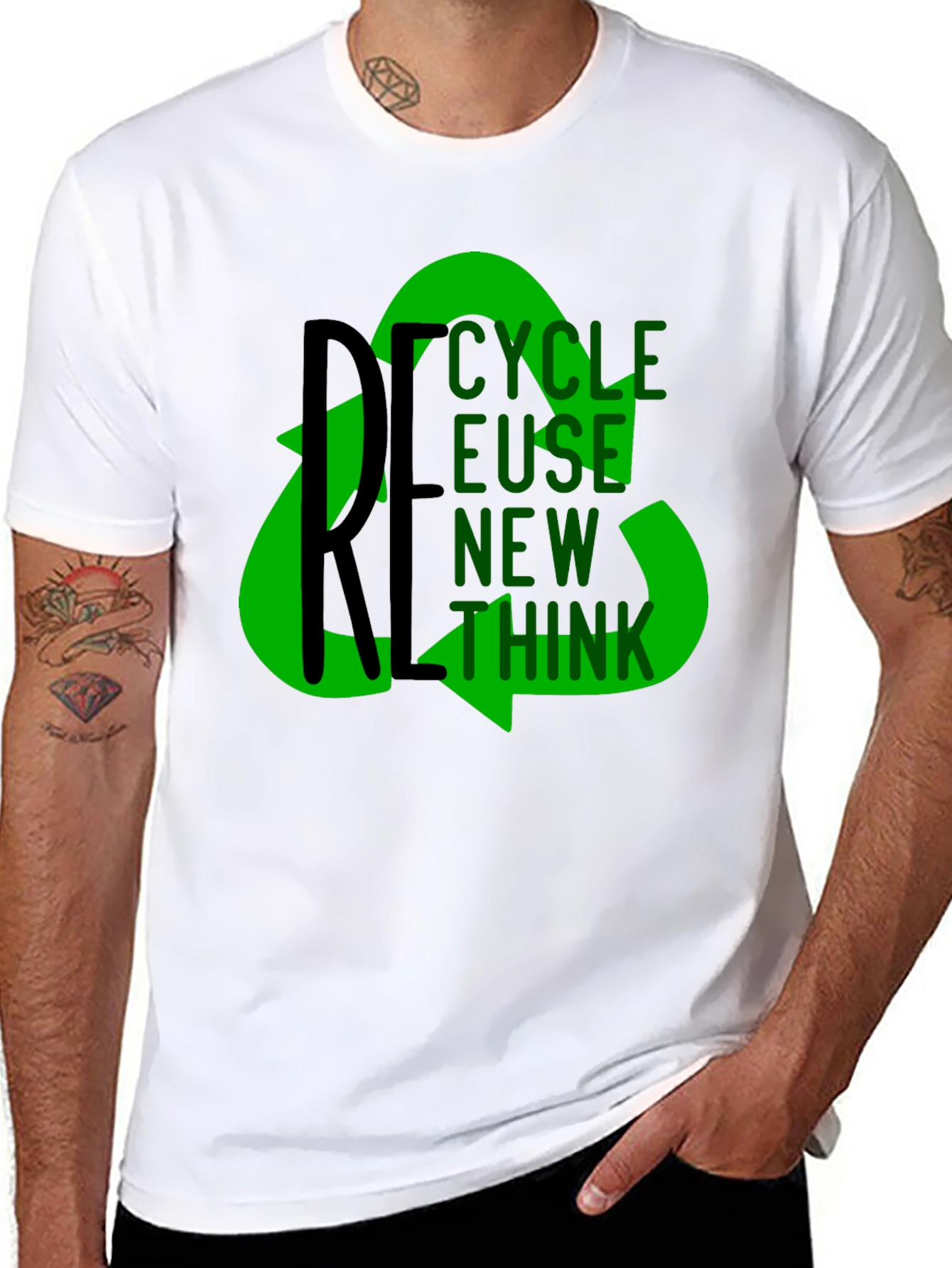 Eco-Friendly Graphic Tee: Recycle Reuse Rethink