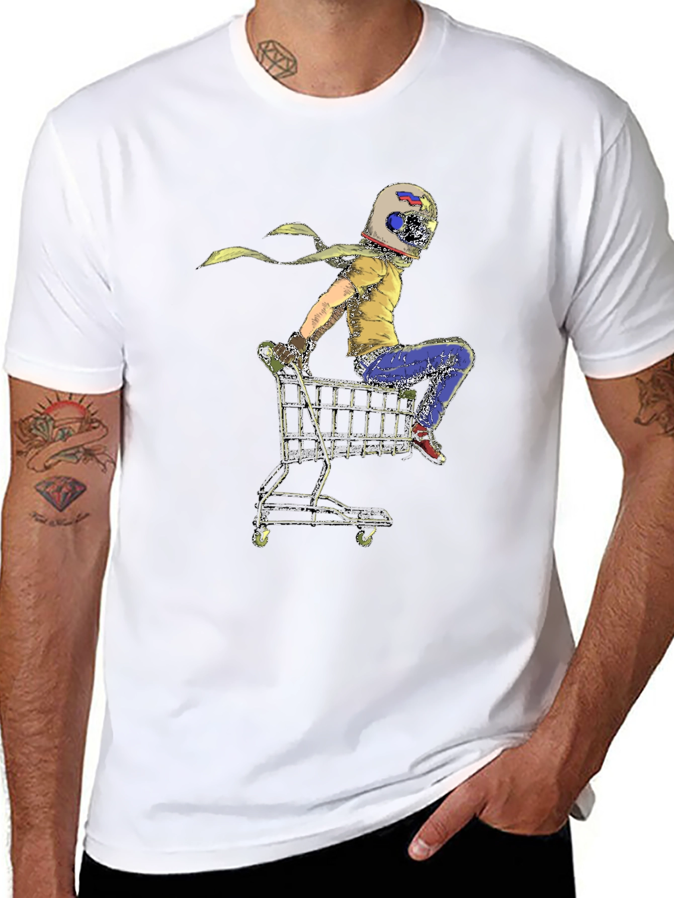 Helmet Rider Shopping Cart T-Shirt