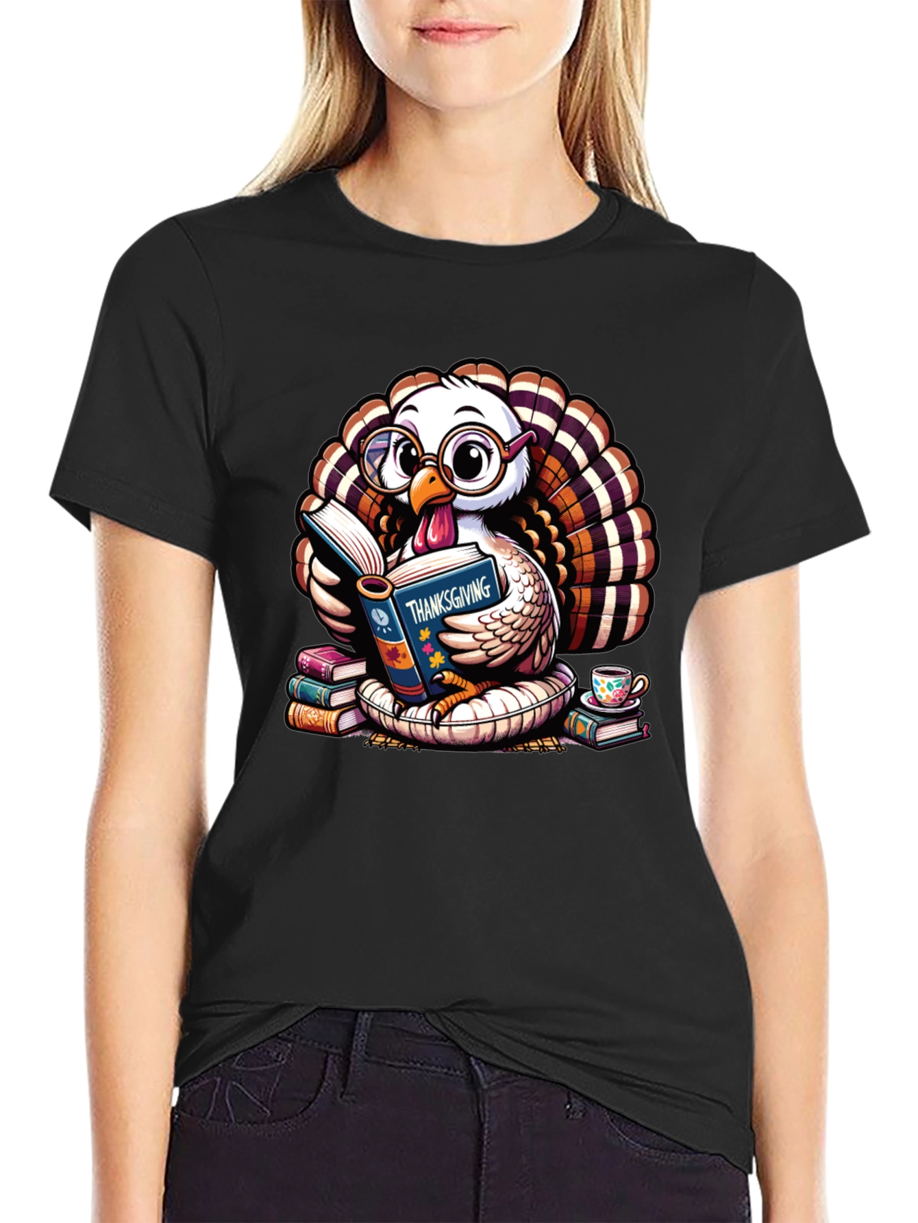 Thanksgiving Turkey Reading T-Shirt
