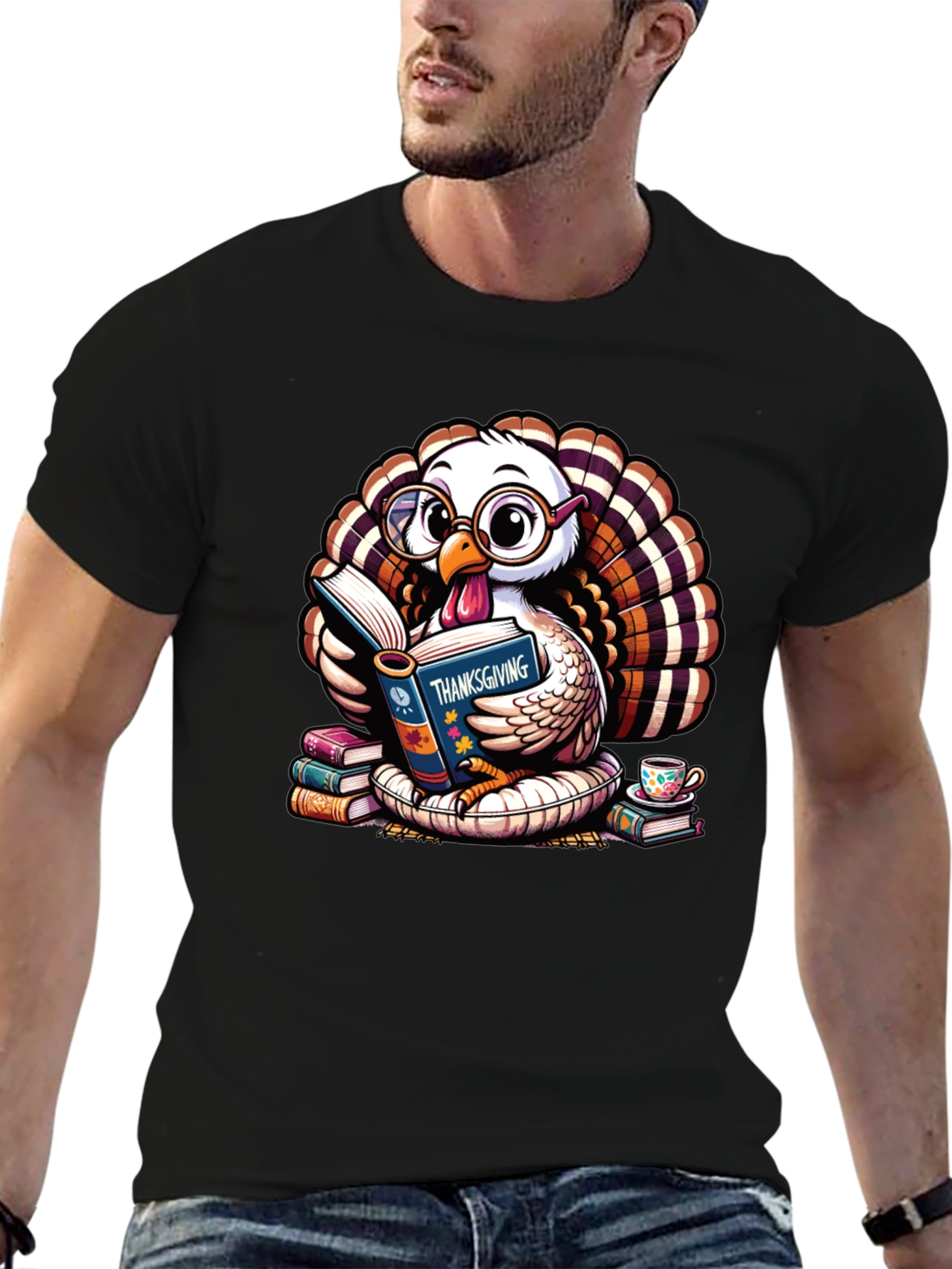 Thanksgiving Turkey Reading T-Shirt