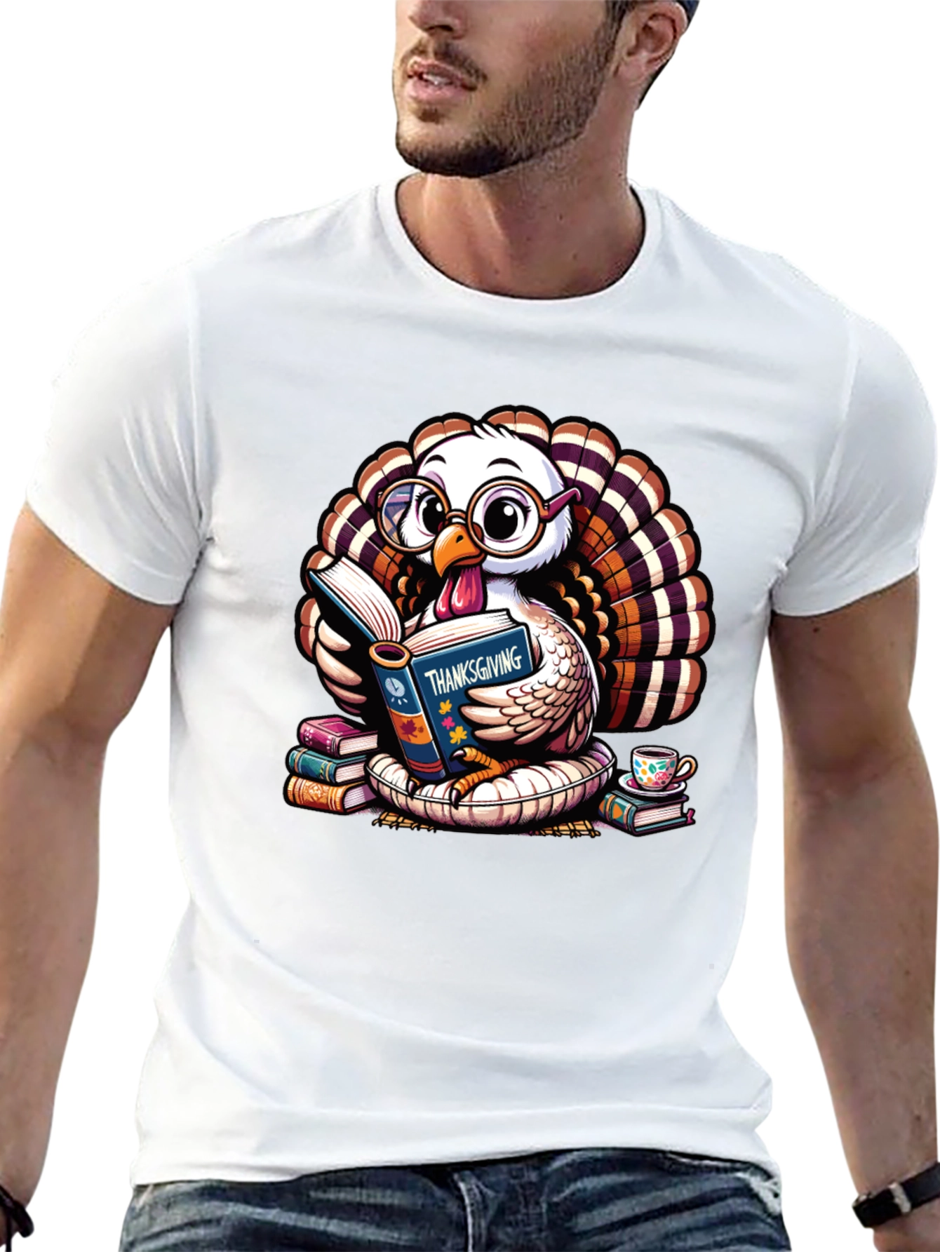 Thanksgiving Turkey Reading T-Shirt