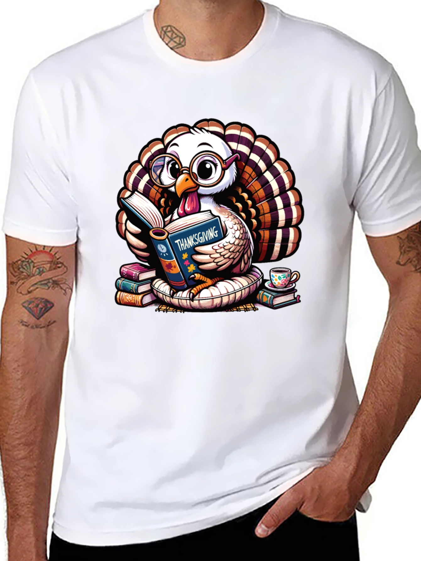 Thanksgiving Turkey Reading T-Shirt