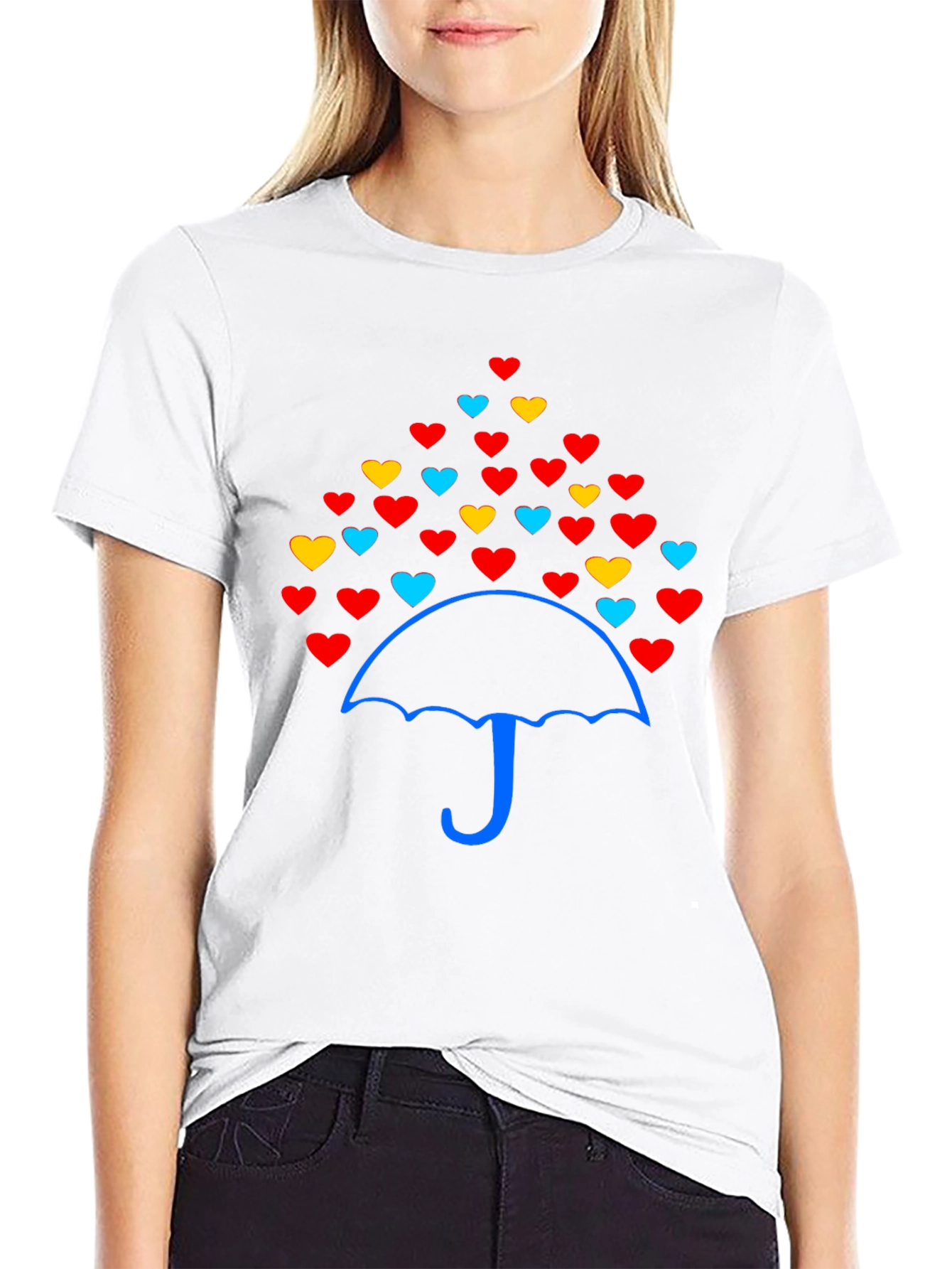 Heart Umbrella Graphic Tee - Stylish & Unique Design