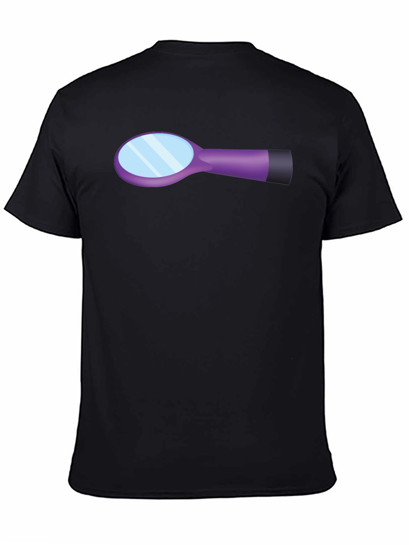 Hairbrush Graphic Black Cotton T-Shirt