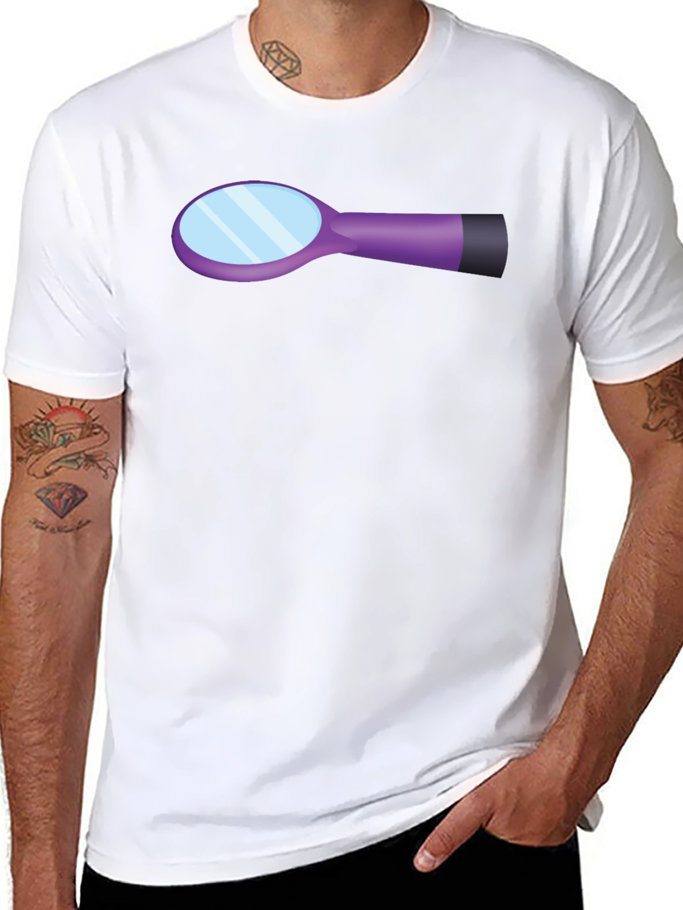 Hairbrush Graphic Black Cotton T-Shirt