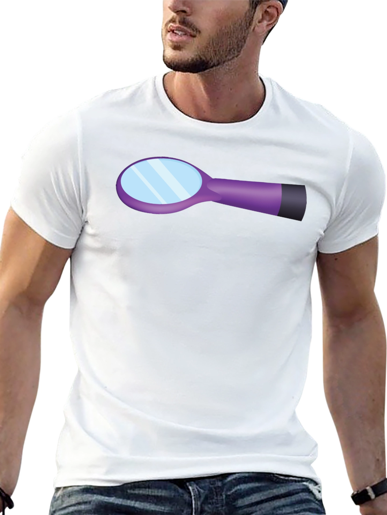 Hairbrush Graphic Black Cotton T-Shirt