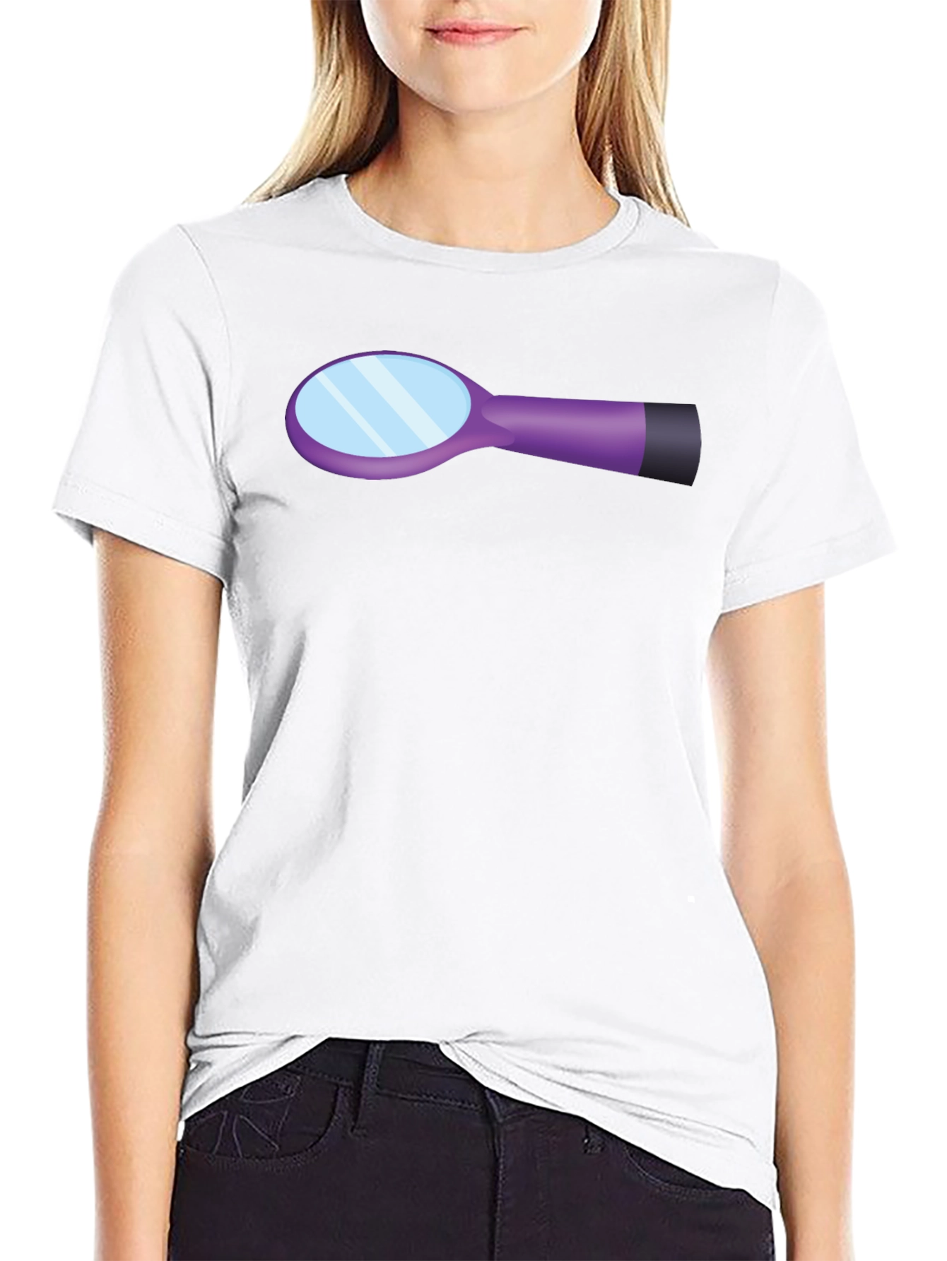 Hairbrush Graphic Black Cotton T-Shirt