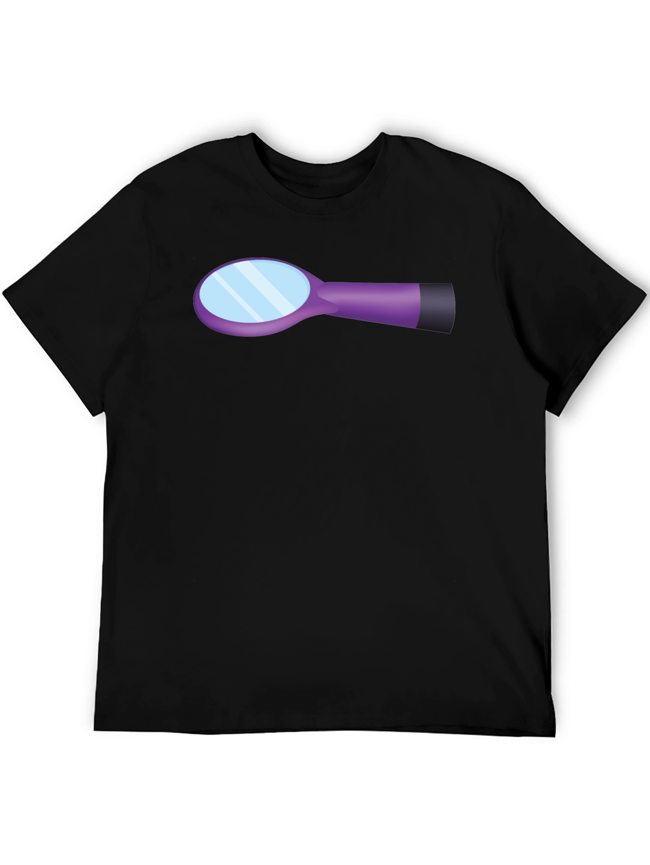 Hairbrush Graphic Black Cotton T-Shirt