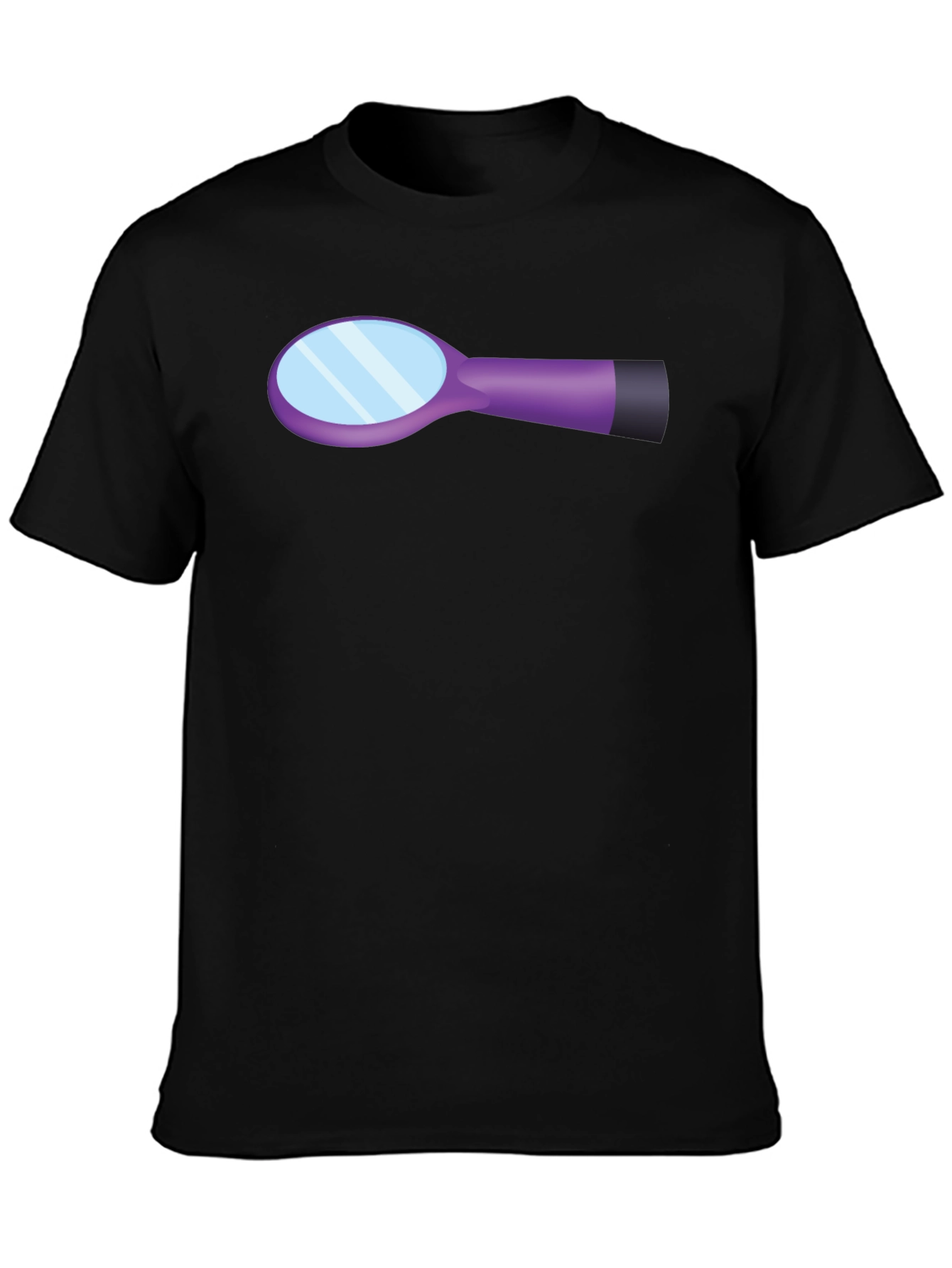 Hairbrush Graphic Black Cotton T-Shirt