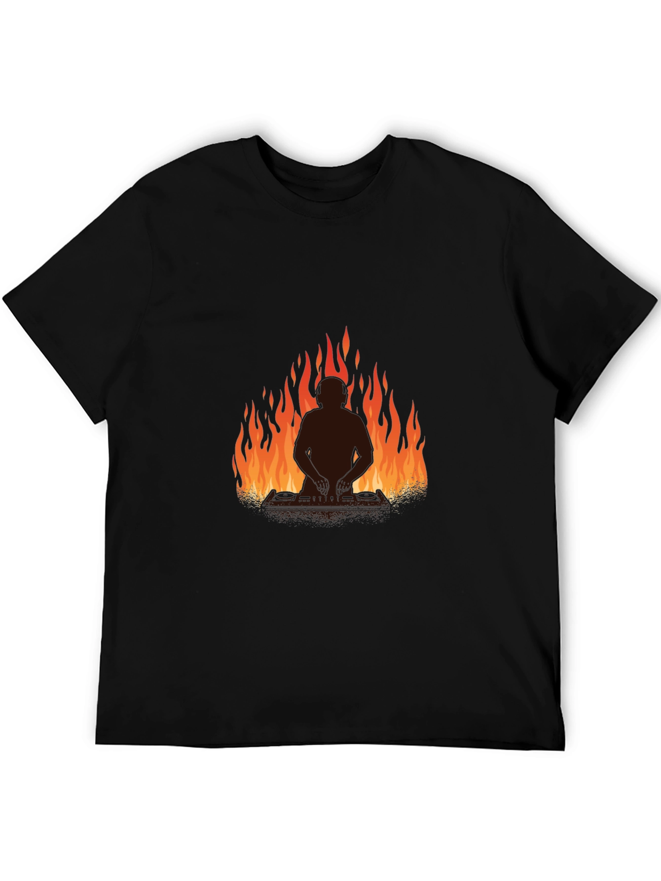 Fiery Silhouette Tee - Bold Graphic Print Shirt