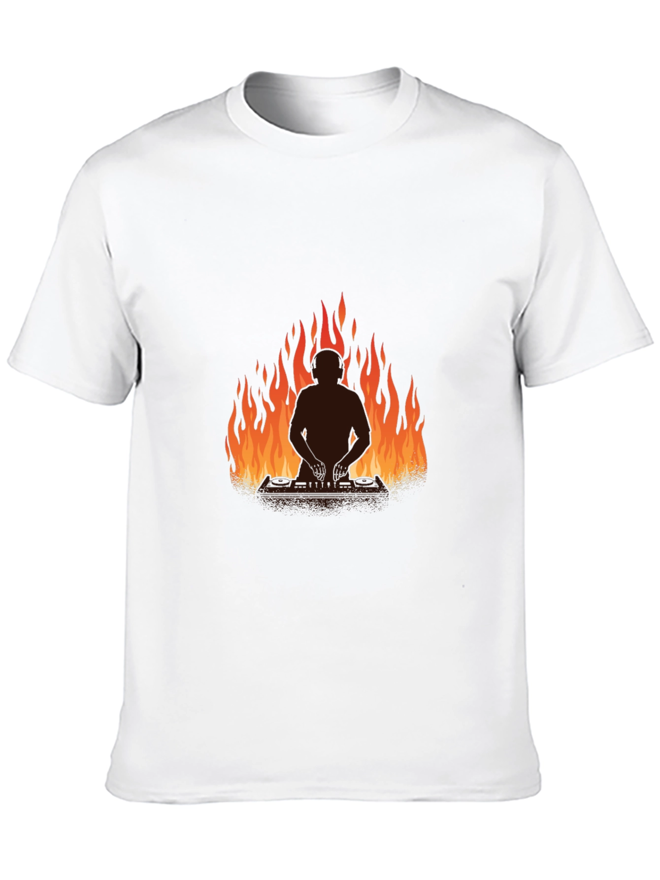 Fiery Silhouette Tee - Bold Graphic Print Shirt