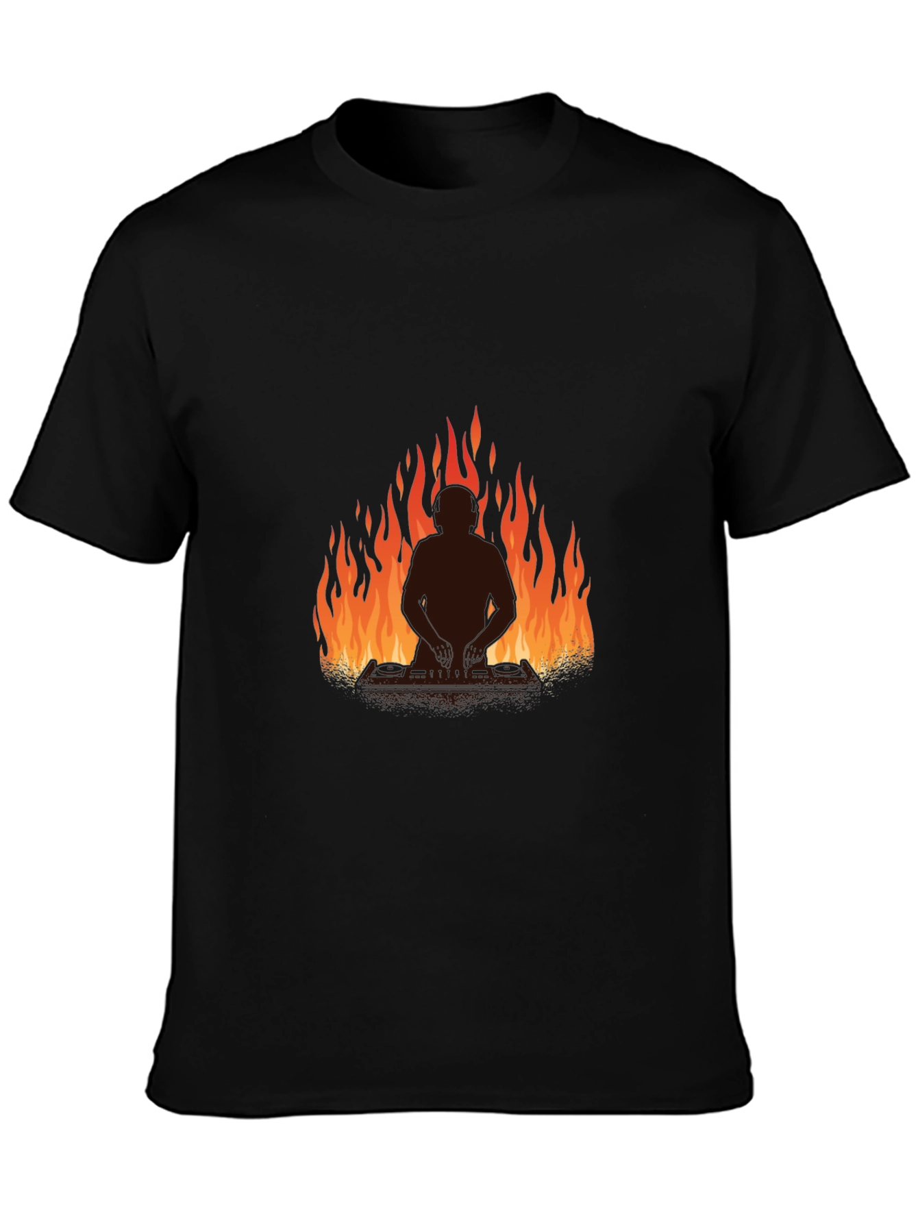 Fiery Silhouette Tee - Bold Graphic Print Shirt