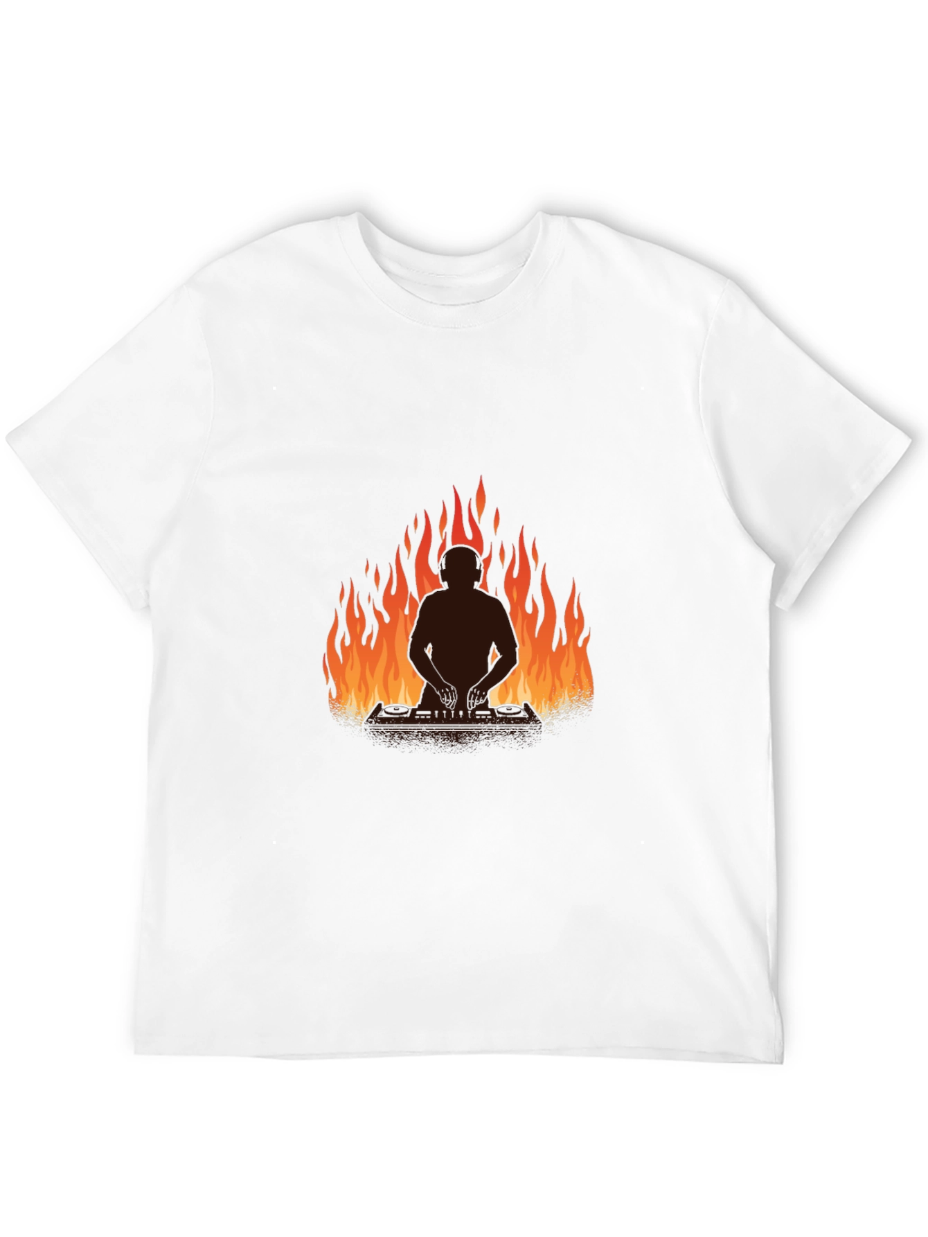 Fiery Silhouette Tee - Bold Graphic Print Shirt