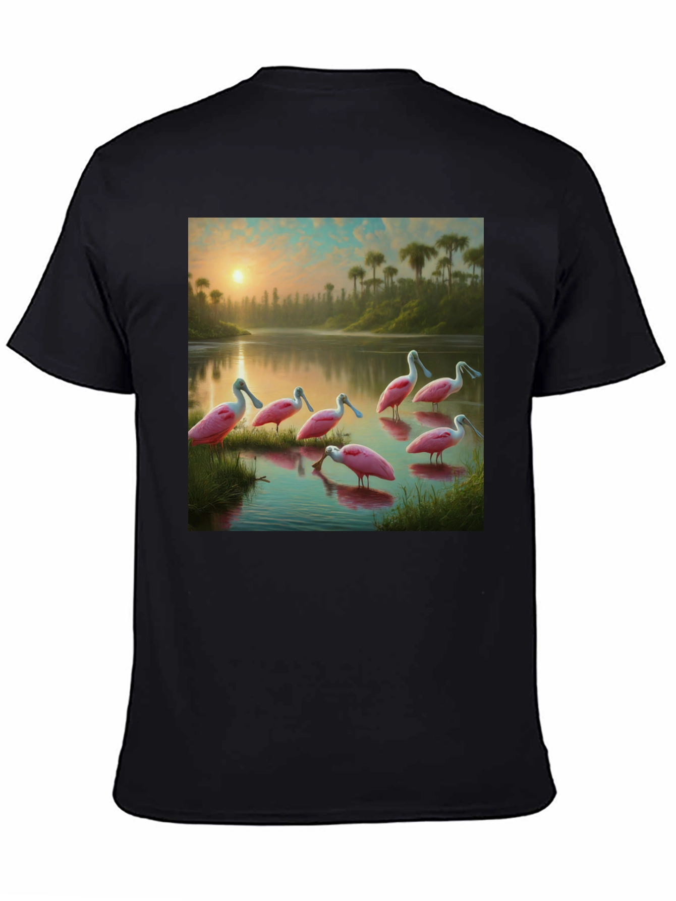 Spoonbill Sunset T-Shirt: Natures Elegance