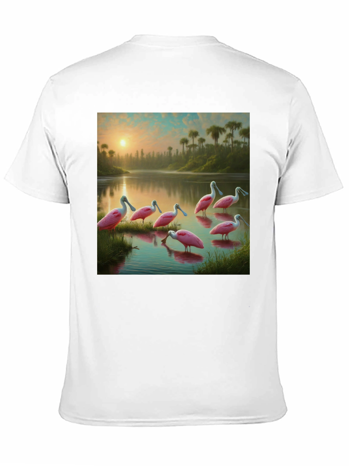 Spoonbill Sunset T-Shirt: Natures Elegance
