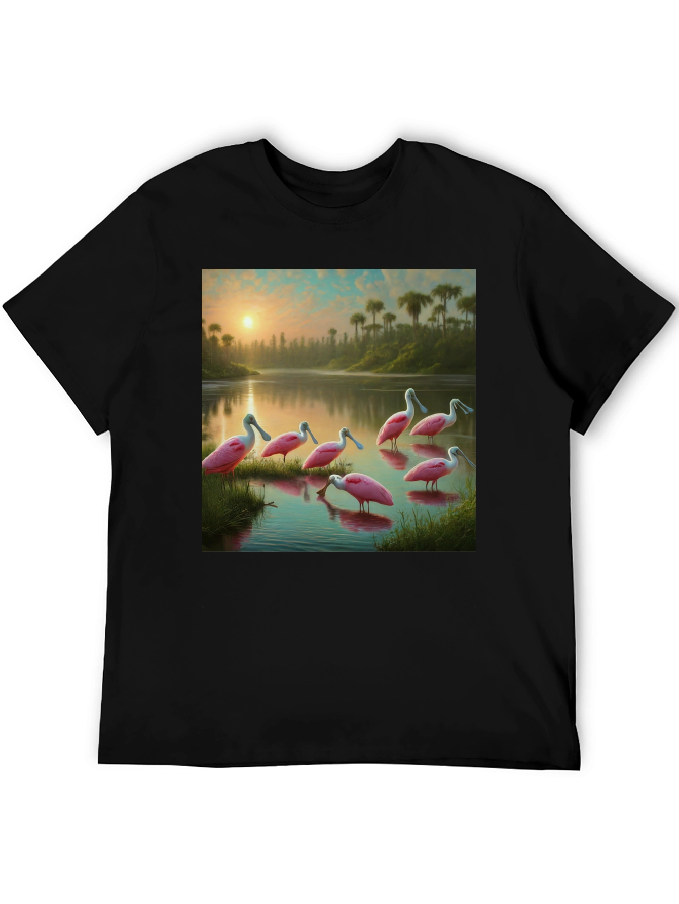 Spoonbill Sunset T-Shirt: Natures Elegance