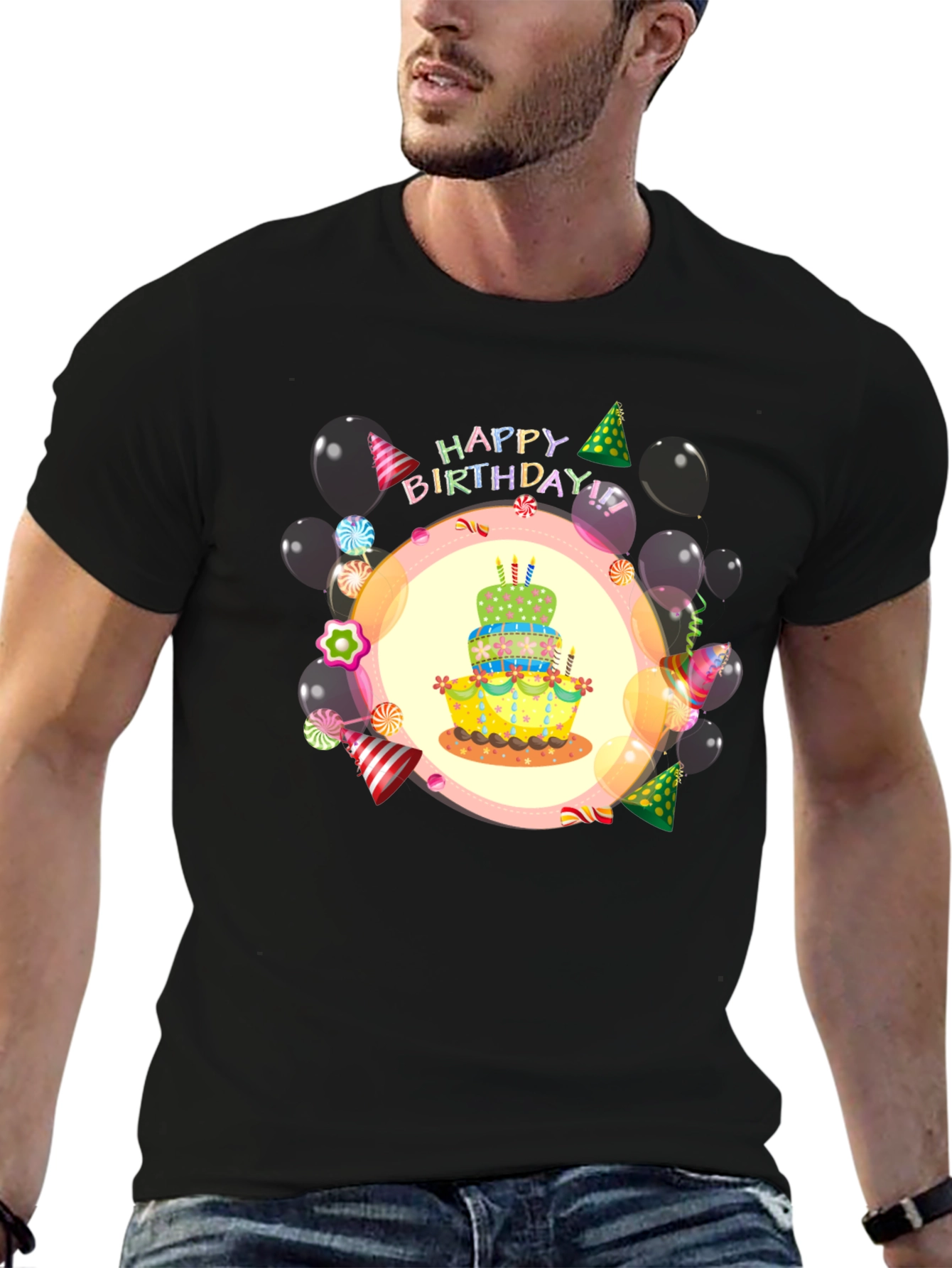 Happy Birthday T-Shirt | Birthday Cake Design