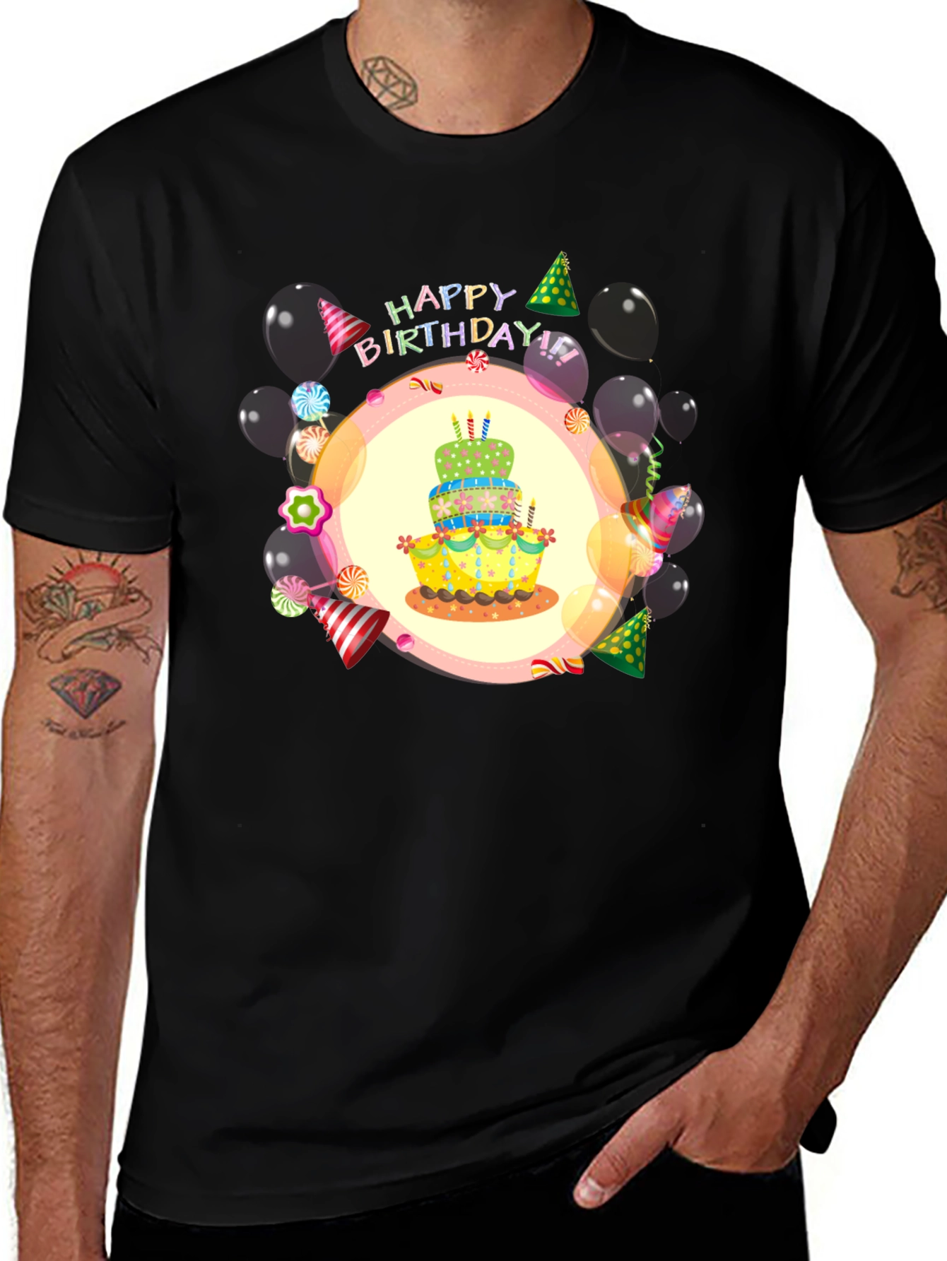 Happy Birthday T-Shirt | Birthday Cake Design