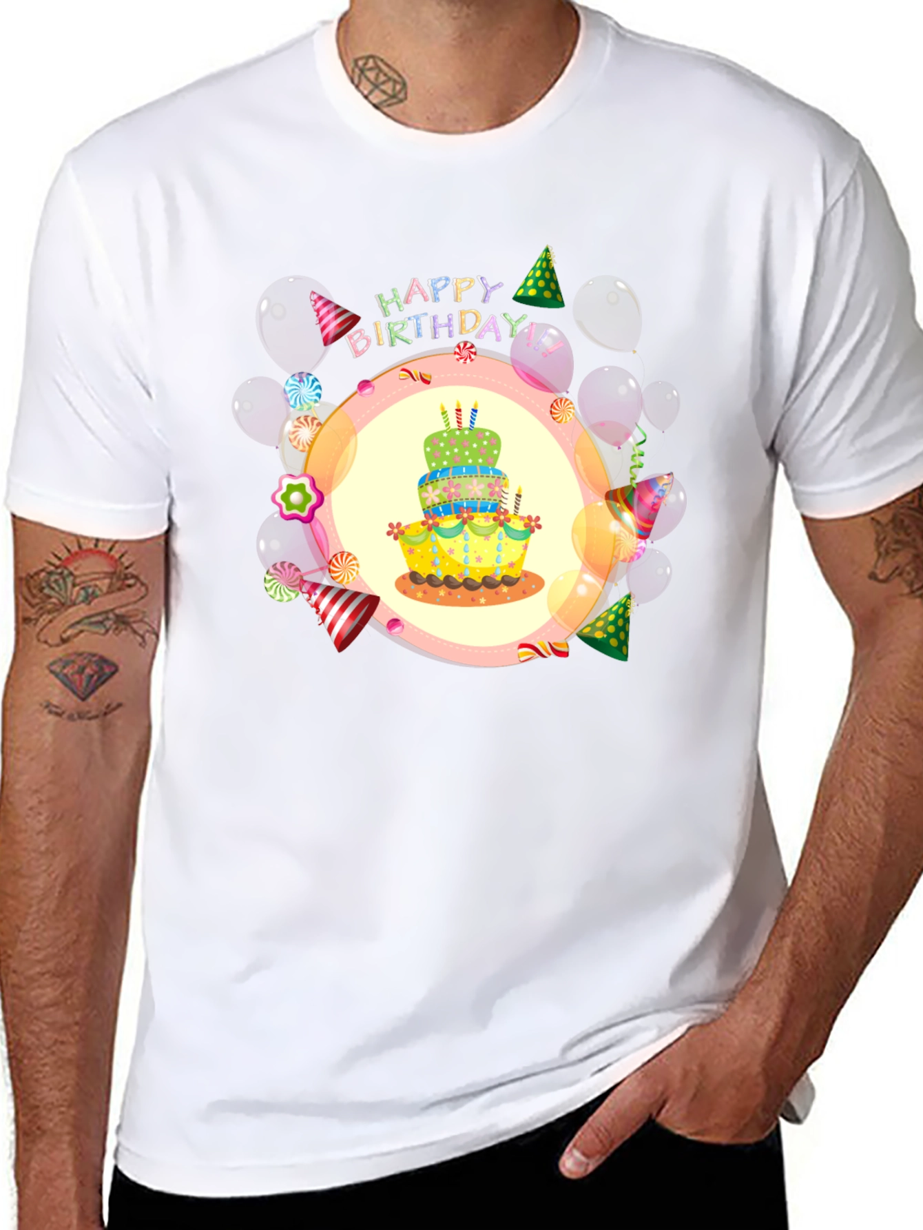 Happy Birthday T-Shirt | Birthday Cake Design