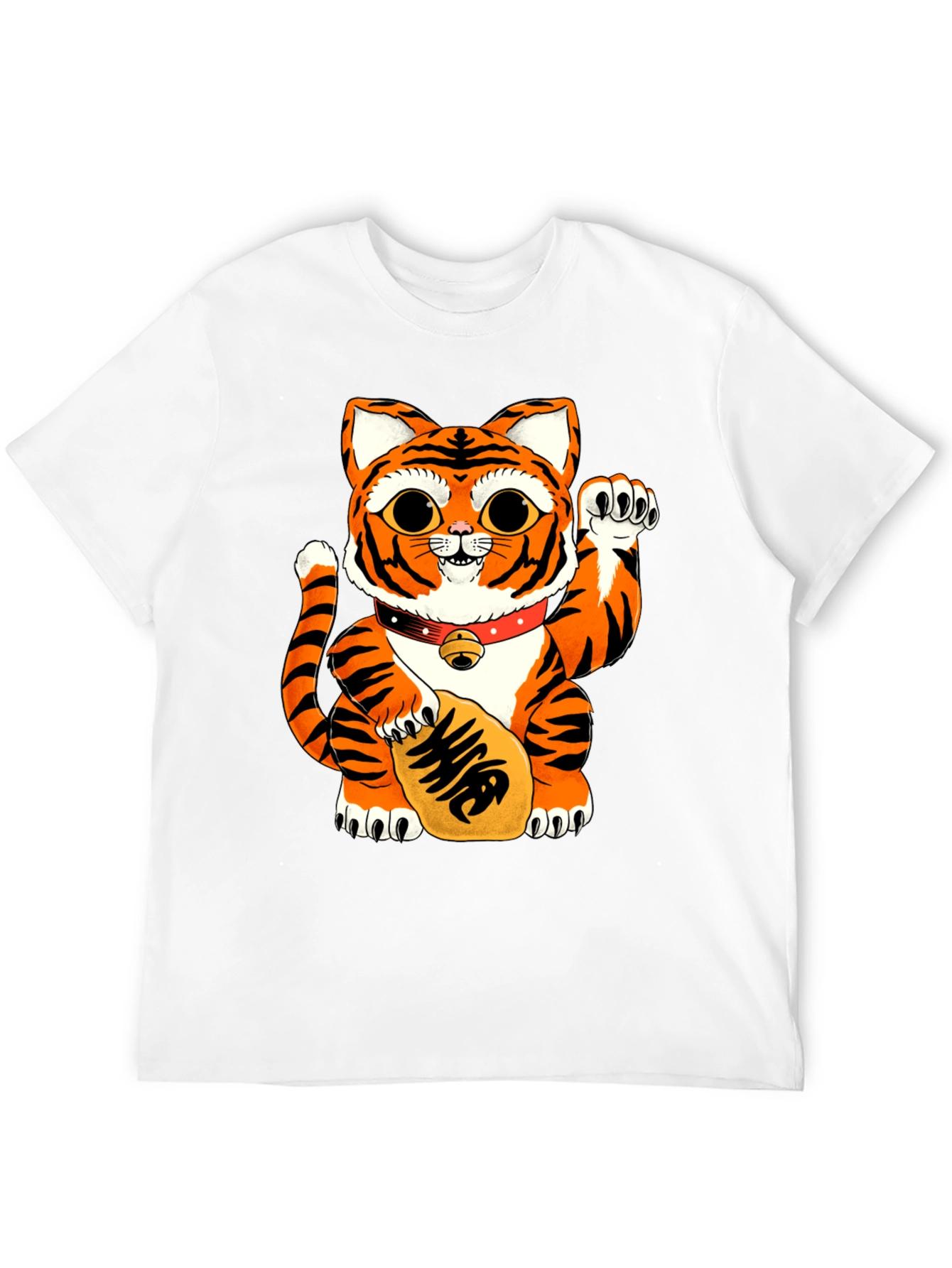 Lucky Cat Tiger Graphic Tee - Black