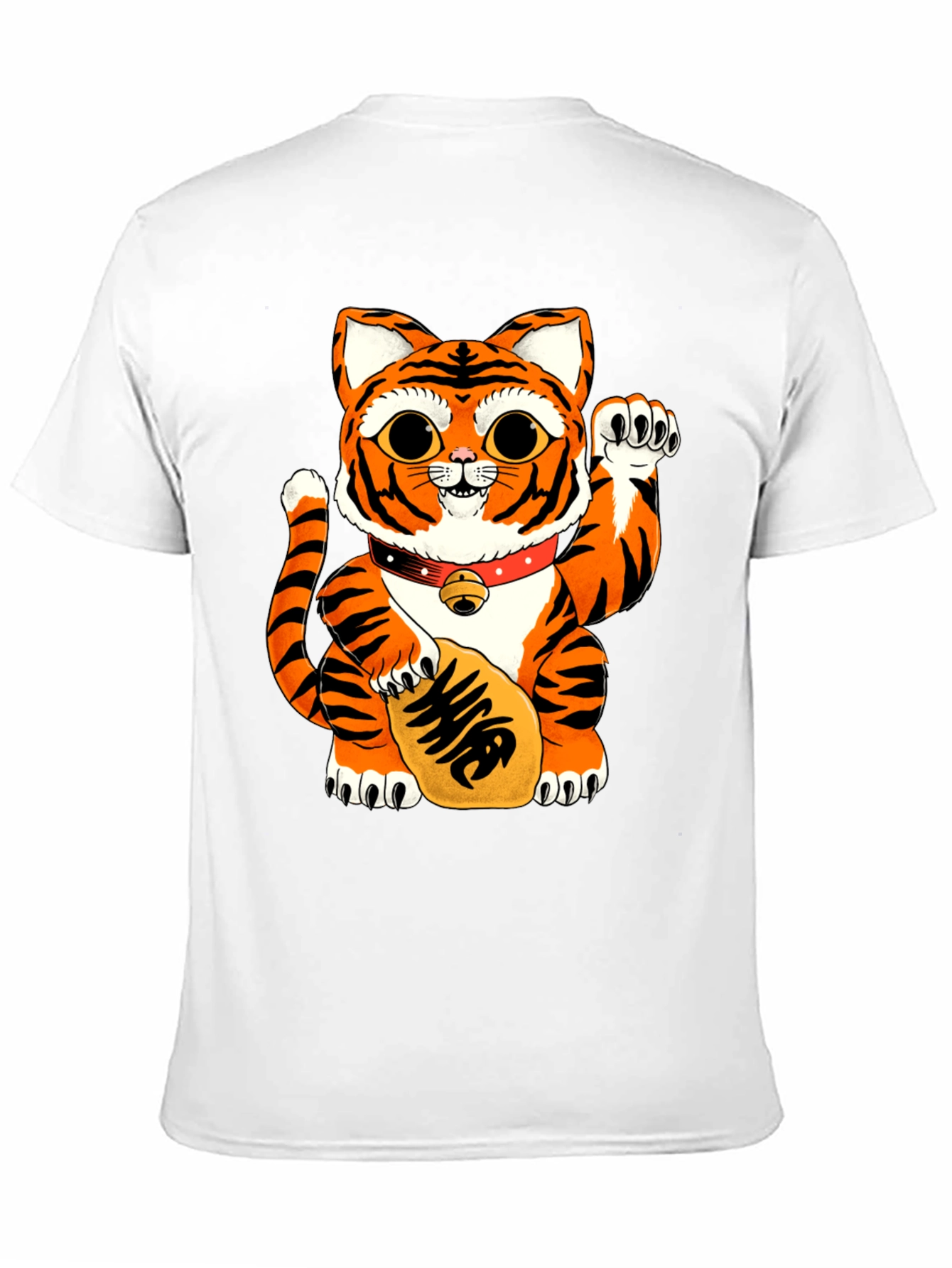 Lucky Cat Tiger Graphic Tee - Black