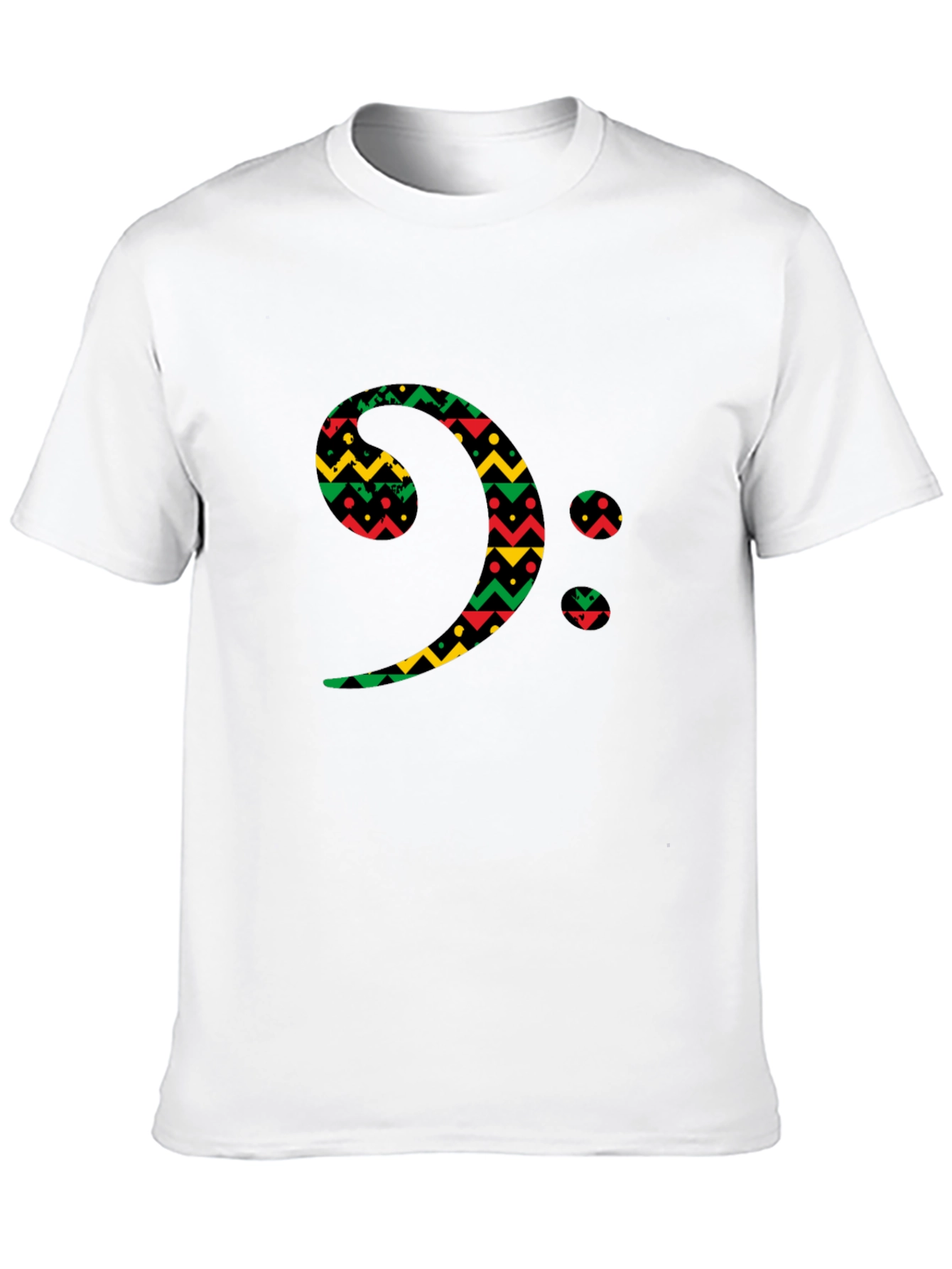 Bass Clef Black T-Shirt Afro Print