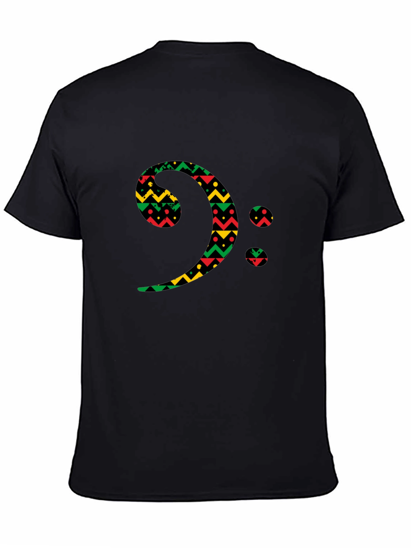 Bass Clef Black T-Shirt Afro Print