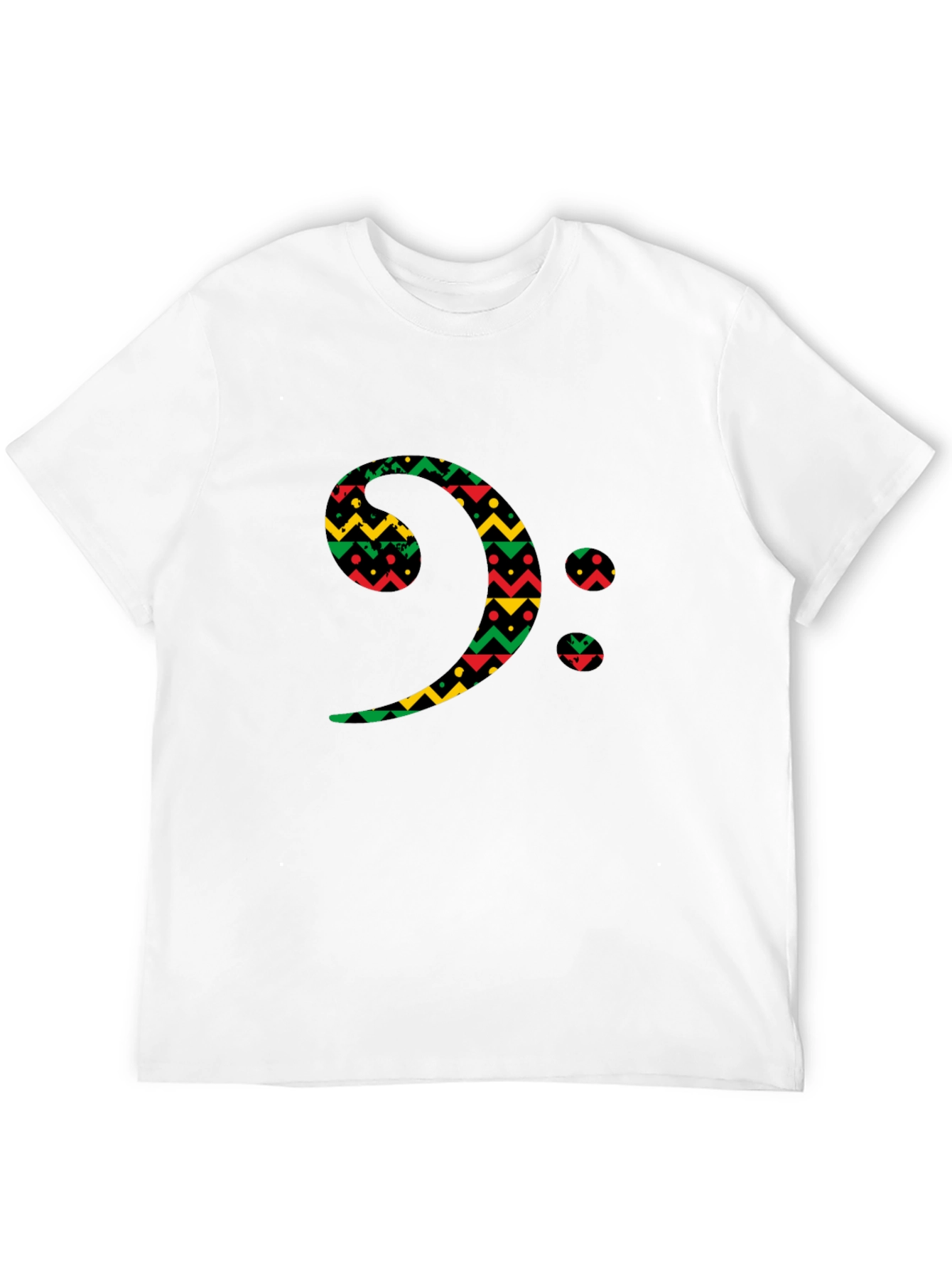 Bass Clef Black T-Shirt Afro Print