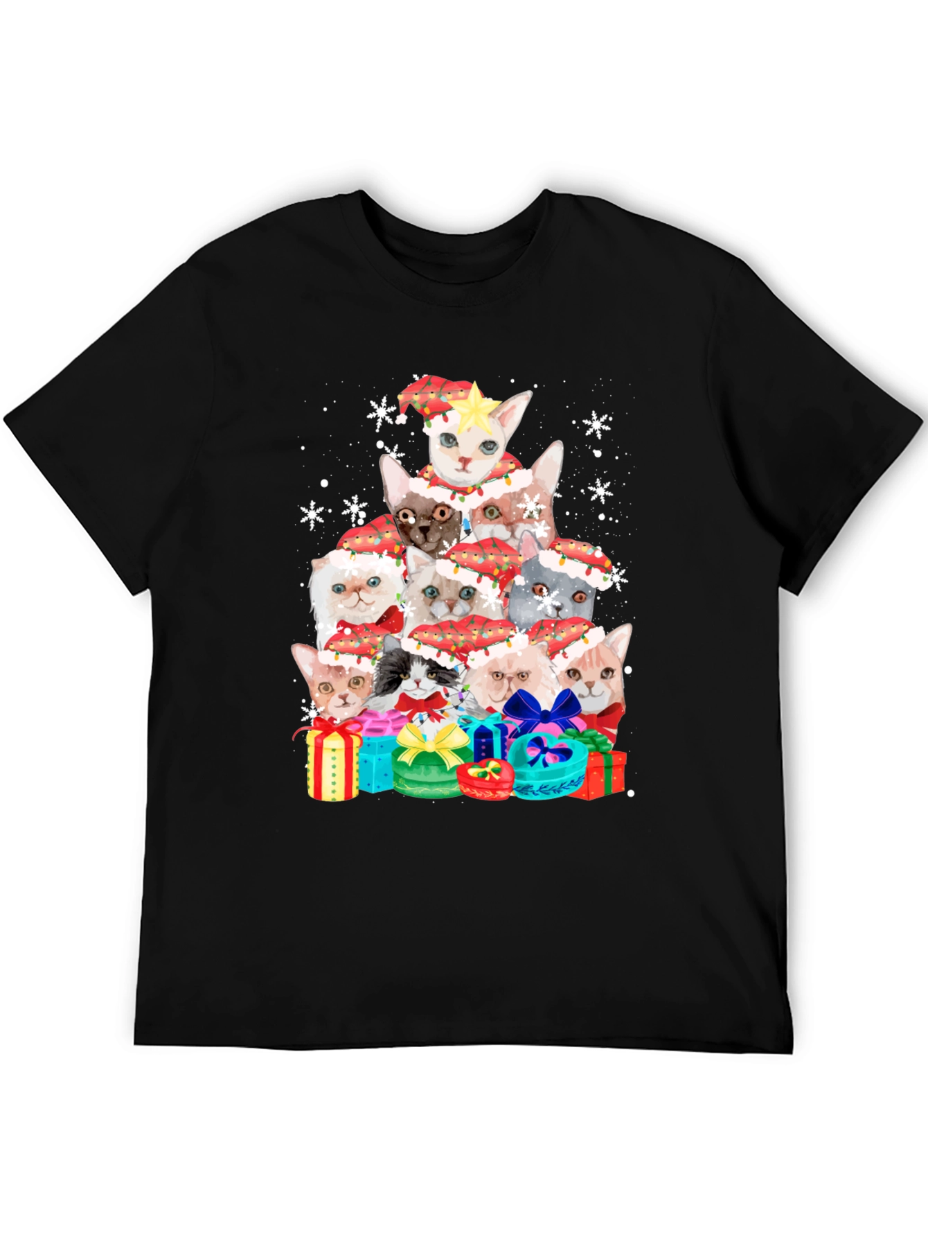 Festive Cats Christmas Tree T-Shirt