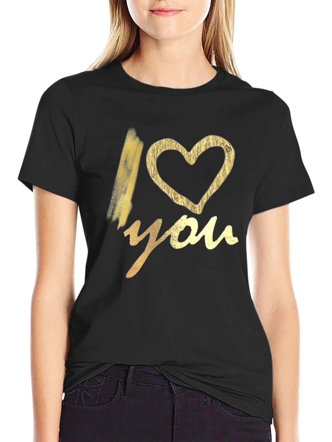 I Heart You Graphic Tee - Black Casual T-Shirt