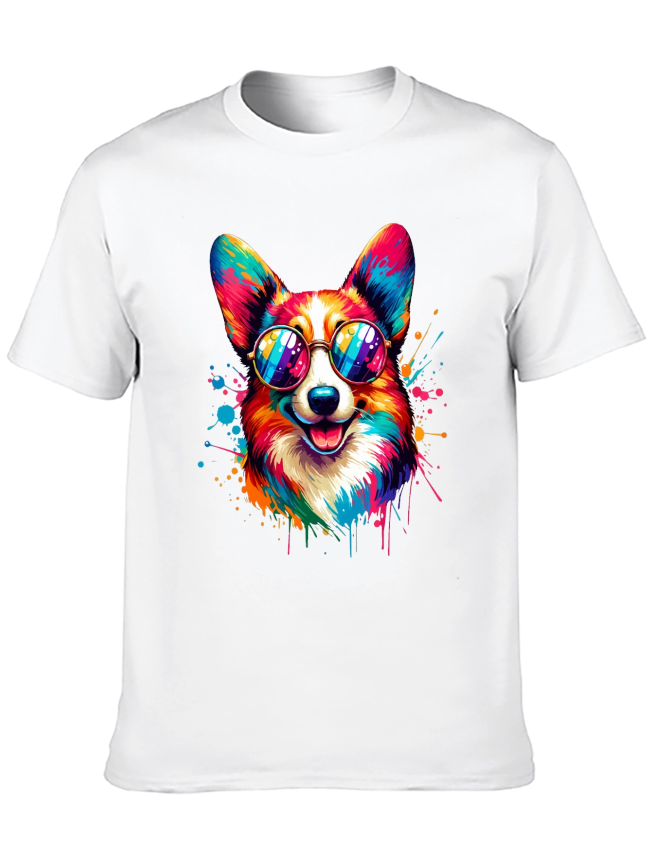 Cool Corgi T-Shirt: Vibrant Dog Design