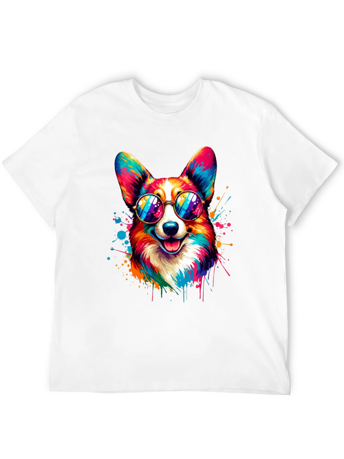 Cool Corgi T-Shirt: Vibrant Dog Design
