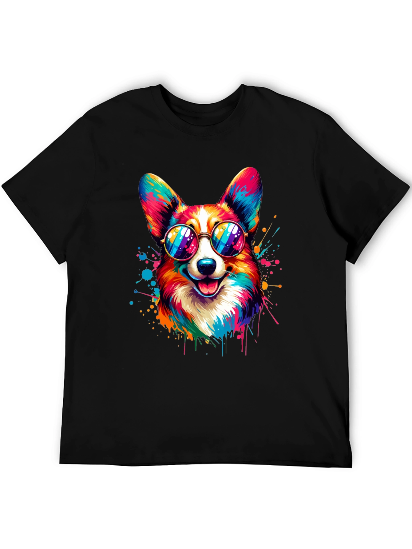 Cool Corgi T-Shirt: Vibrant Dog Design