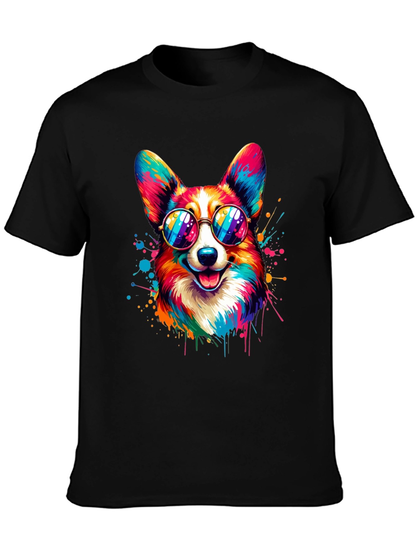 Cool Corgi T-Shirt: Vibrant Dog Design
