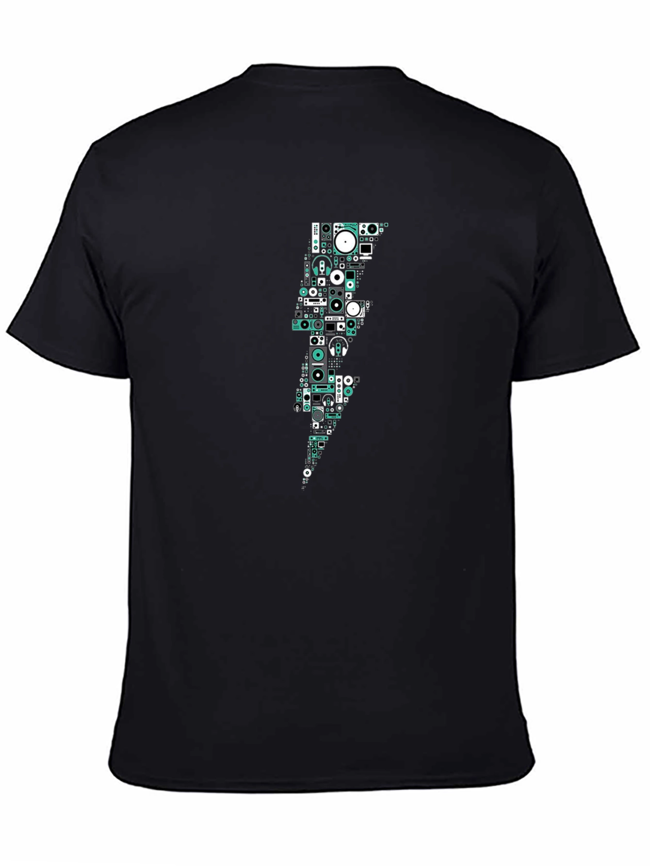 DJ Equipment Lightning Bolt Black T-Shirt