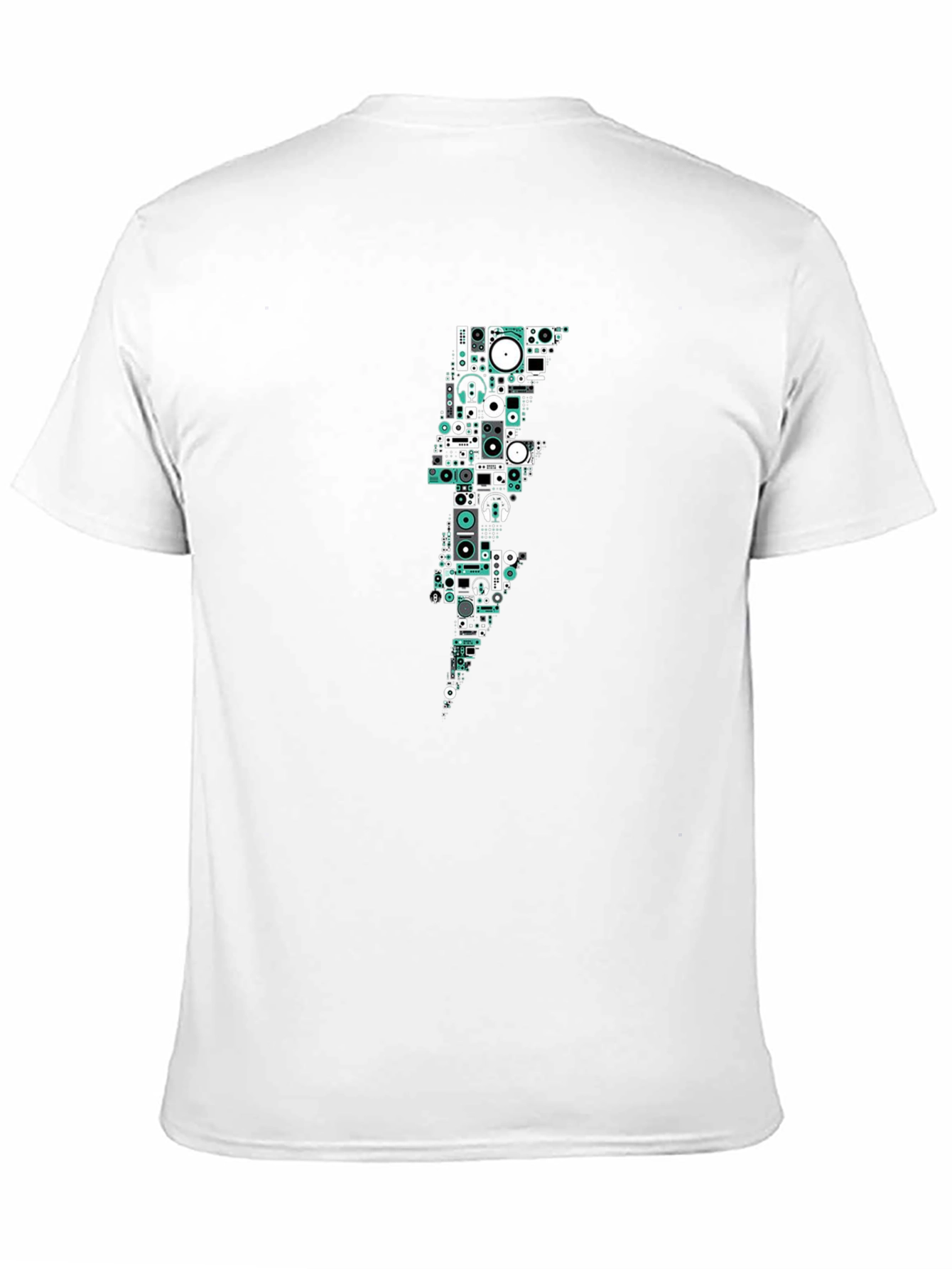 DJ Equipment Lightning Bolt Black T-Shirt