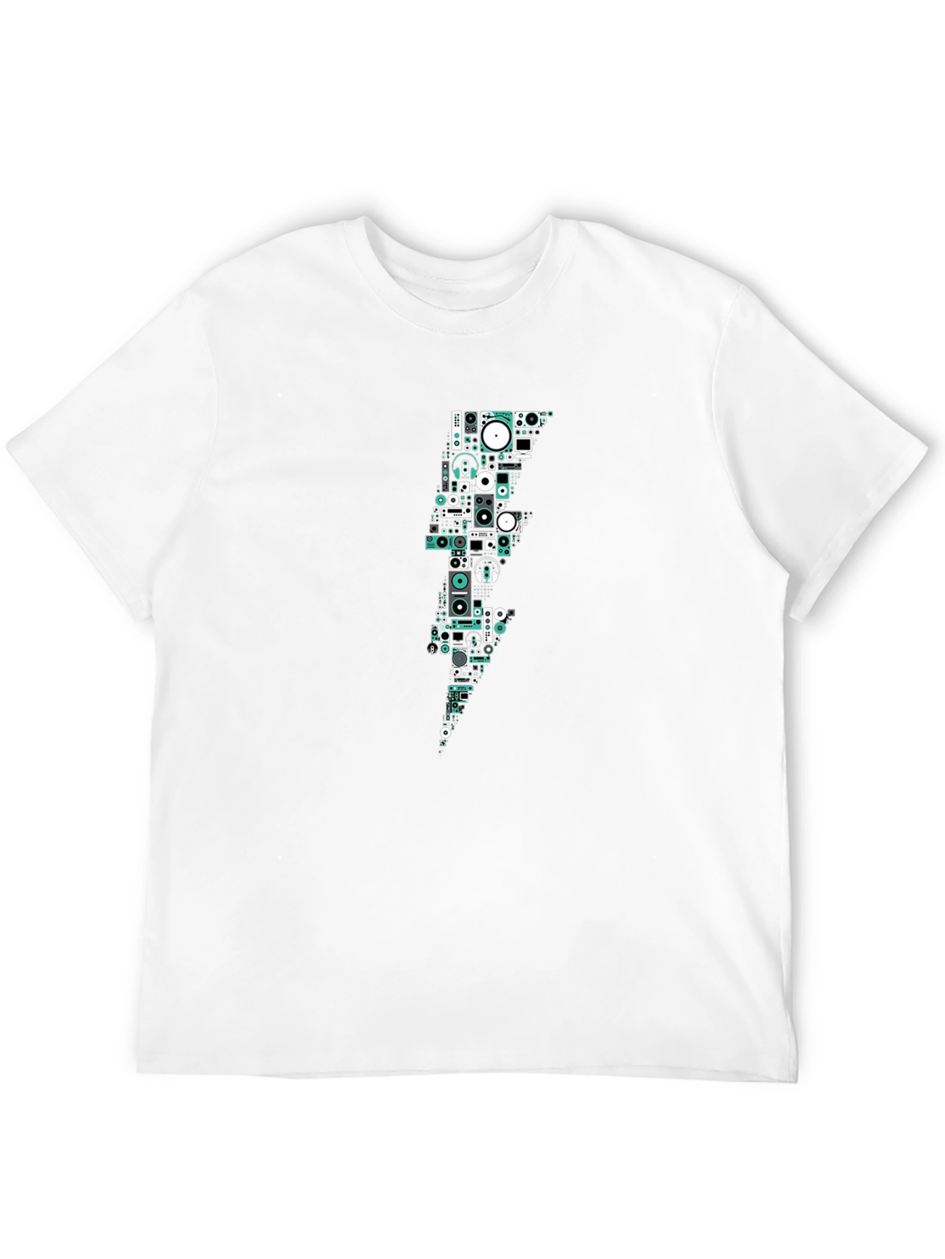 DJ Equipment Lightning Bolt Black T-Shirt