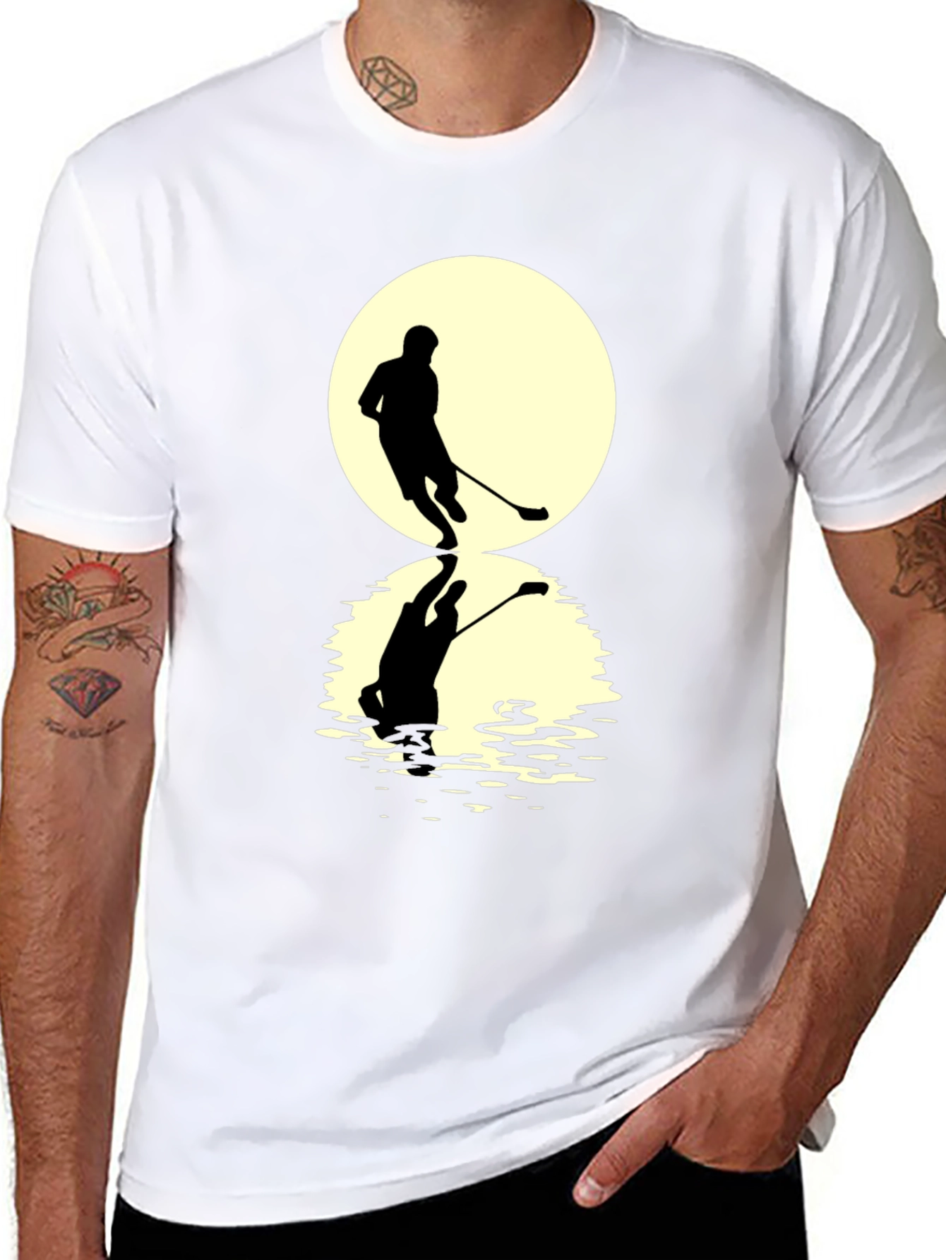 Hockey Player Graphic T-Shirt