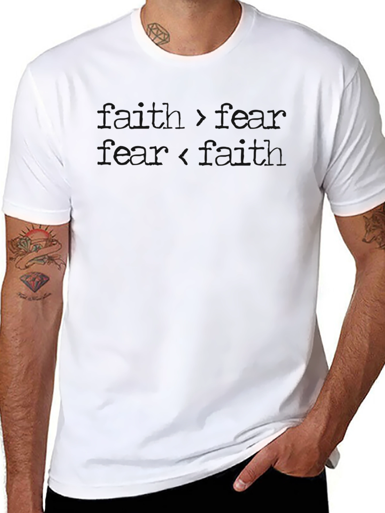 Faith Over Fear Graphic T-Shirt - Black
