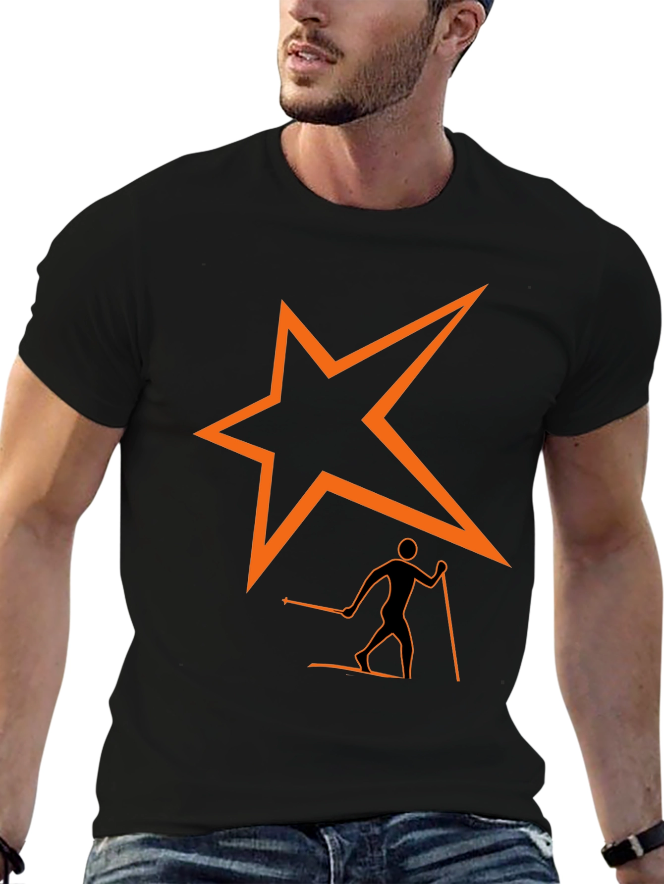 Skiing Star T-Shirt - Stylish Graphic Tee