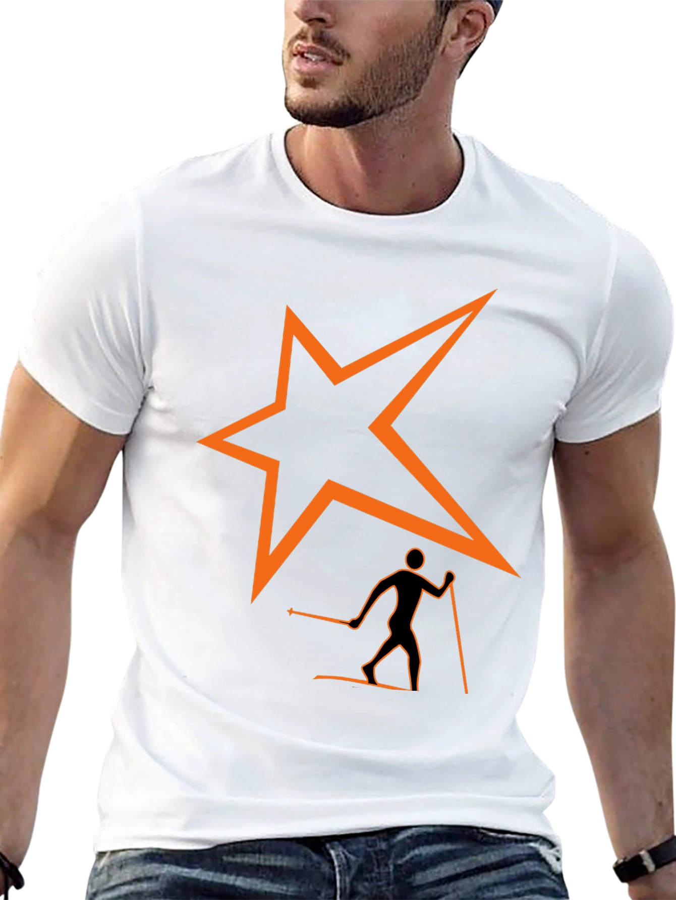 Skiing Star T-Shirt - Stylish Graphic Tee