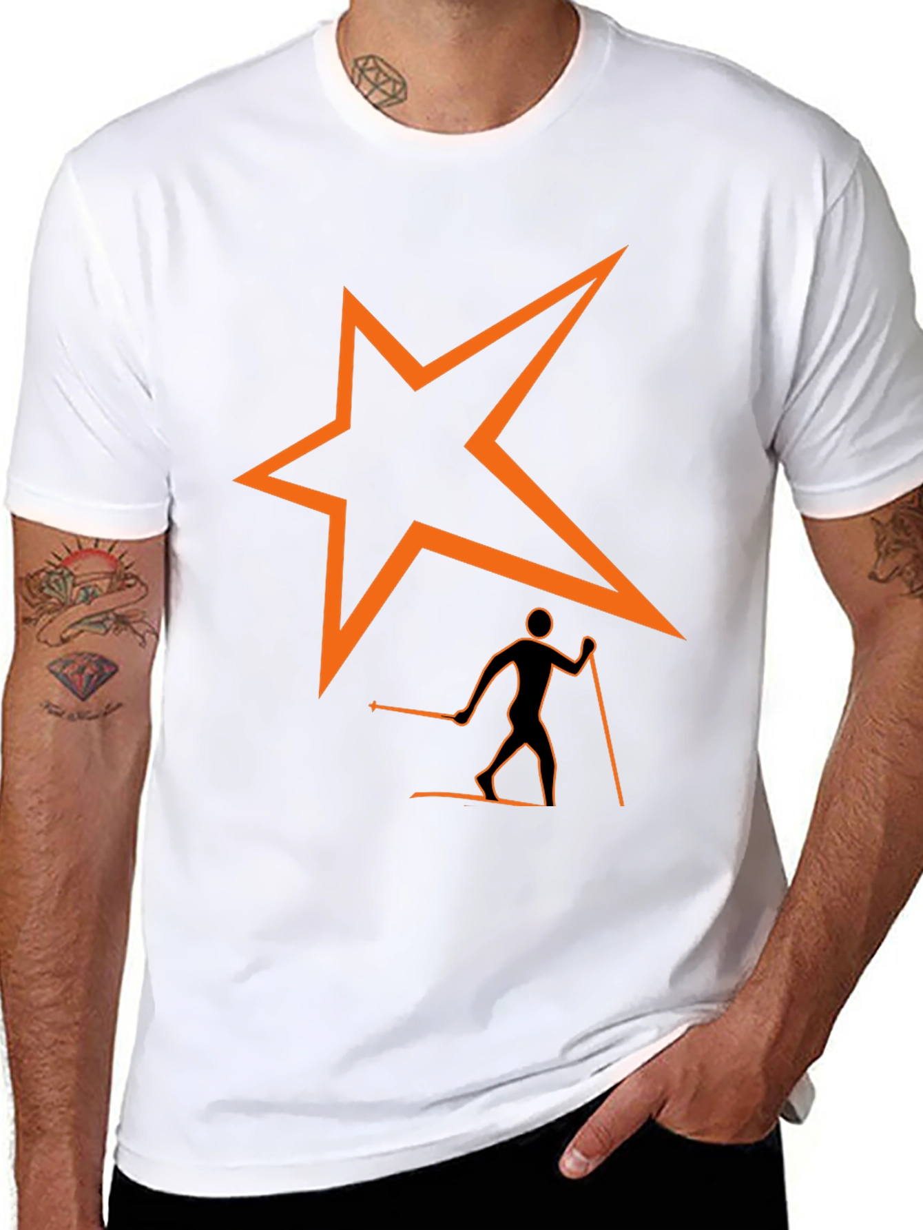 Skiing Star T-Shirt - Stylish Graphic Tee