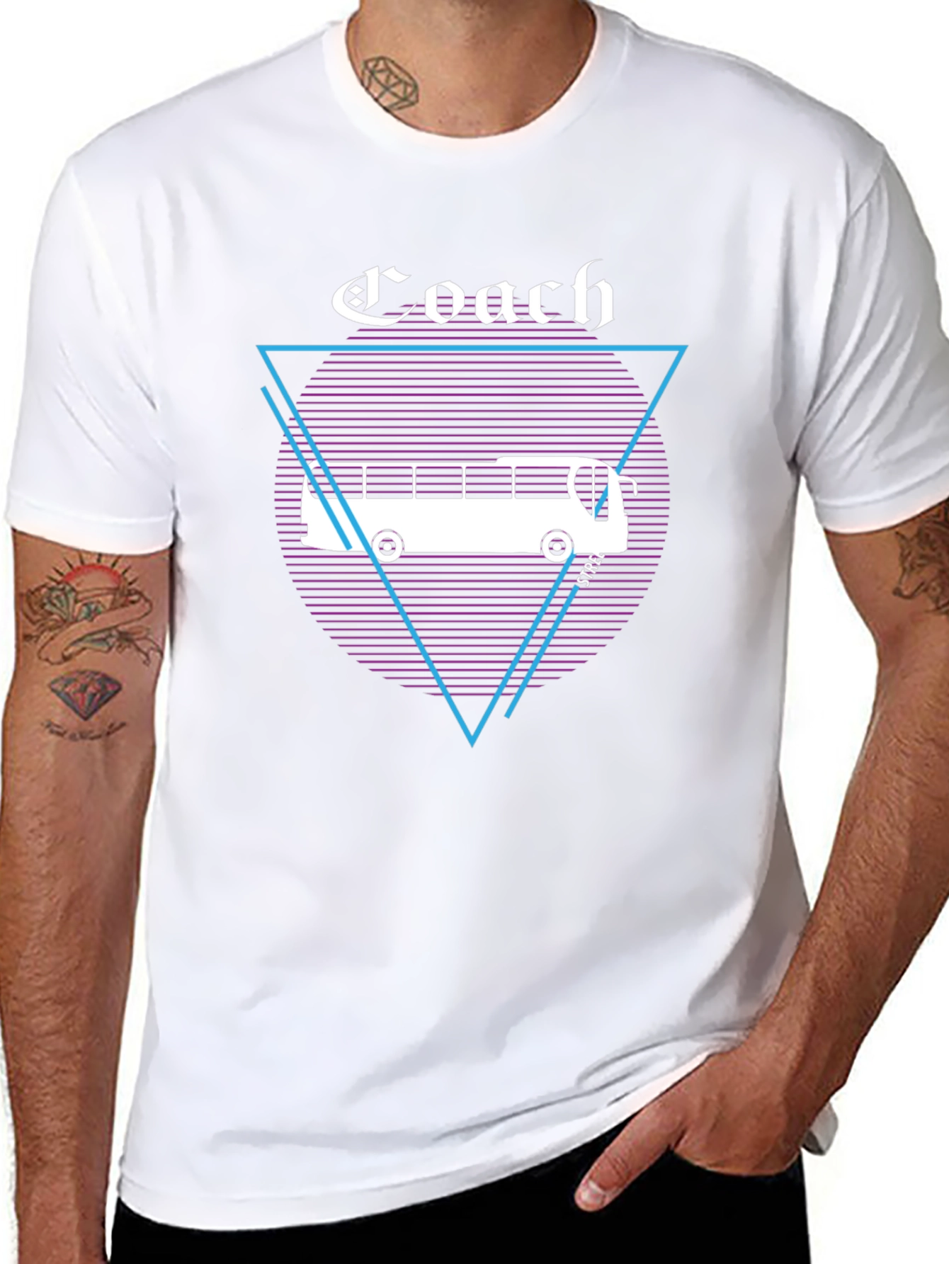 Coach Graphic T-Shirt - Retro Bus Design