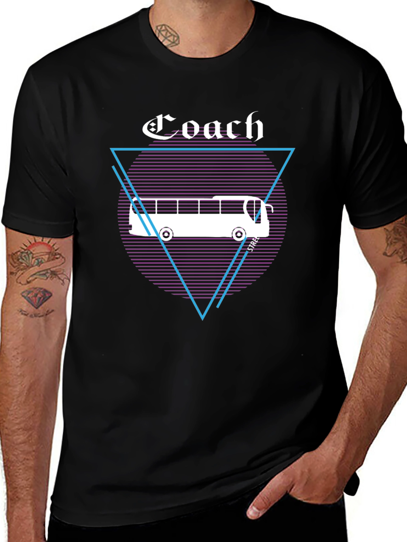 Coach Graphic T-Shirt - Retro Bus Design