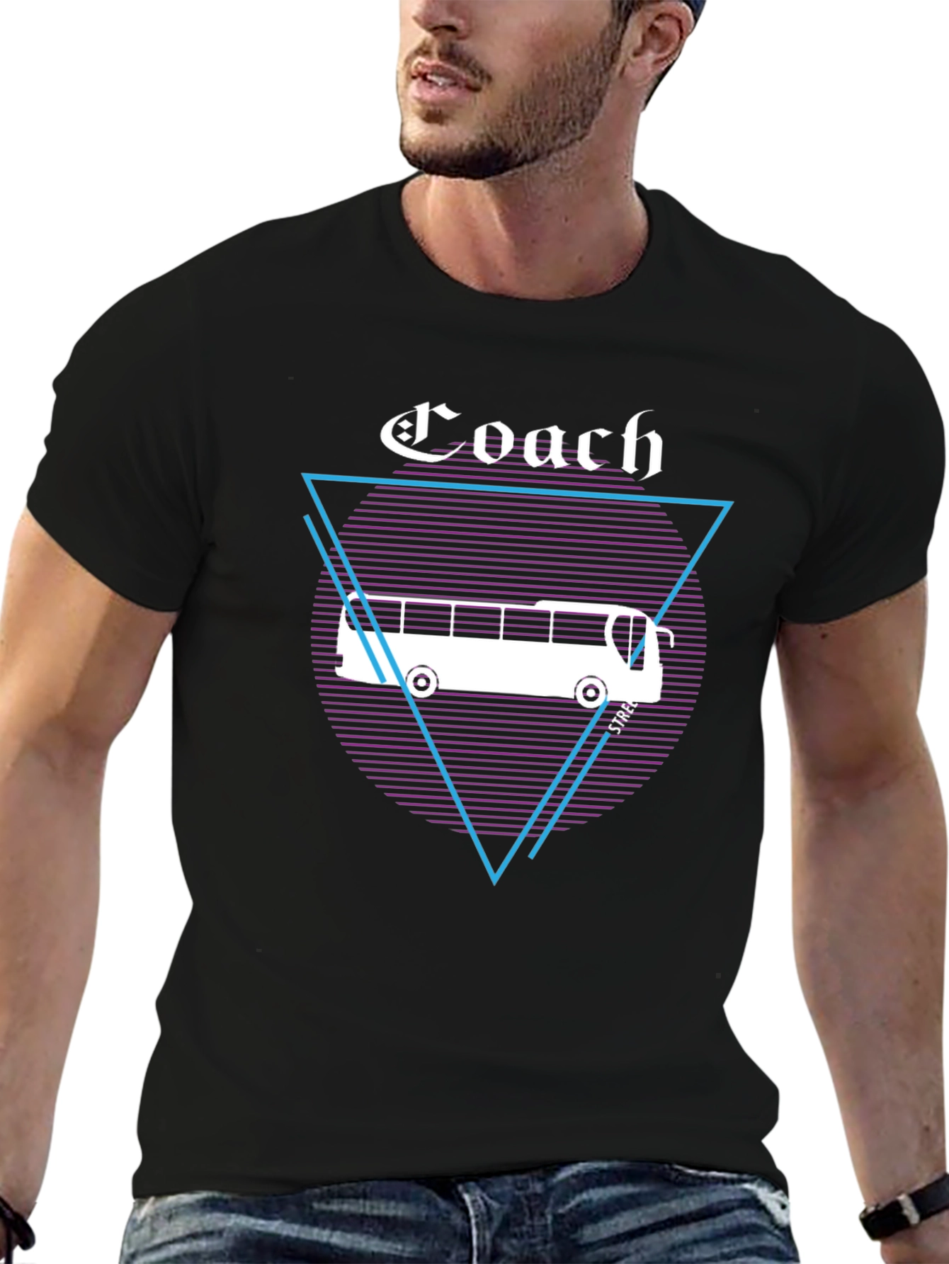 Coach Graphic T-Shirt - Retro Bus Design