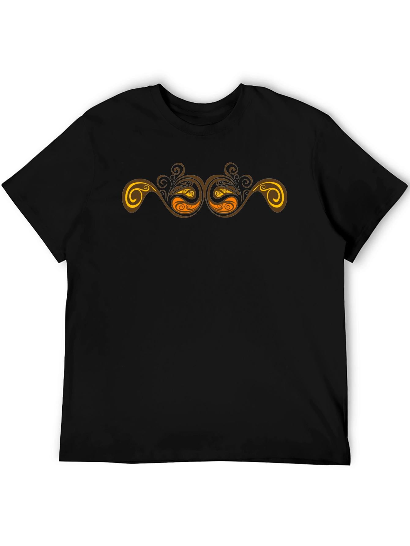 Abstract Swirl Graphic Mens Black T-Shirt