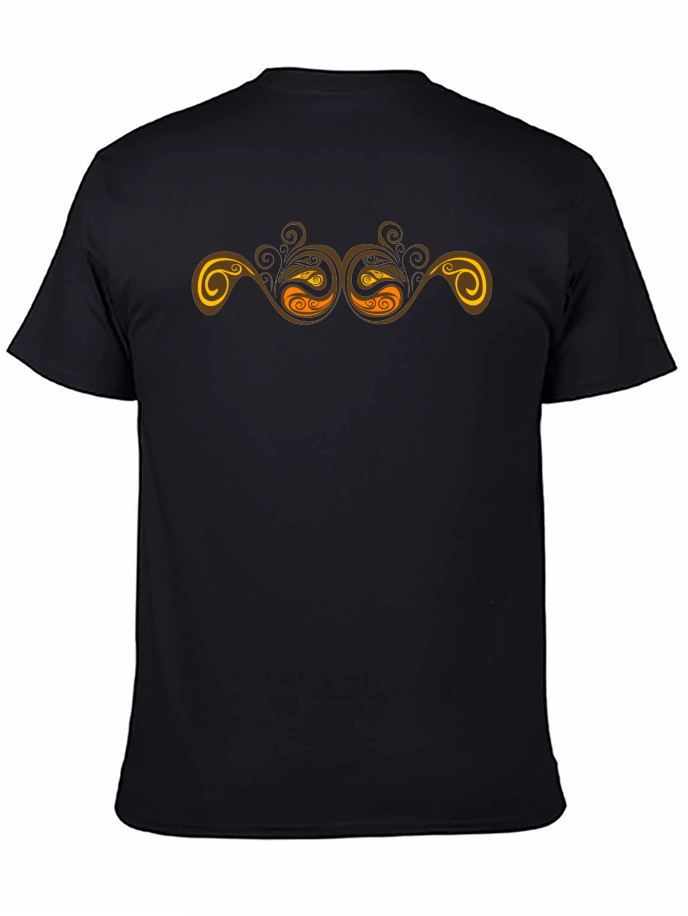 Abstract Swirl Graphic Mens Black T-Shirt