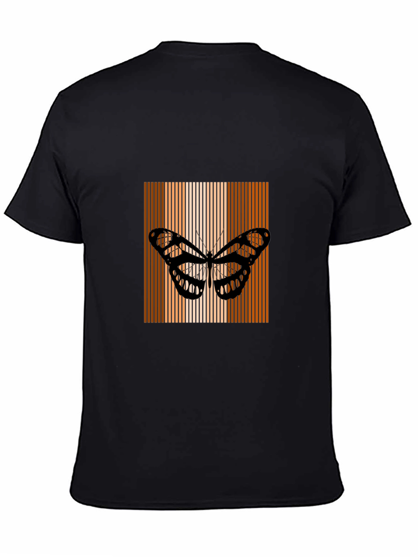 Butterfly Graphic Print Mens Black T-Shirt