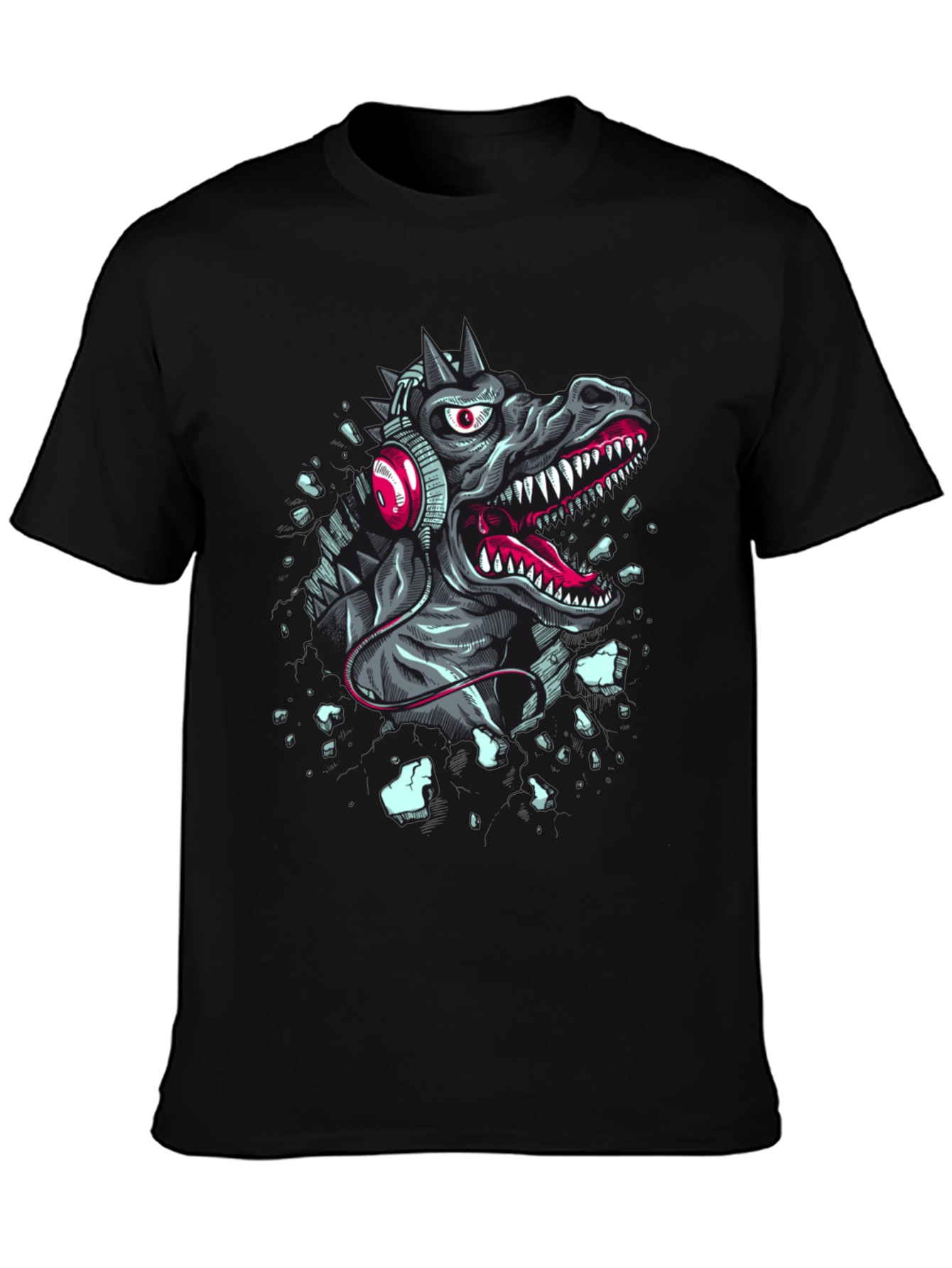 Godzilla Headphone T-Shirt - Black Cotton Tee