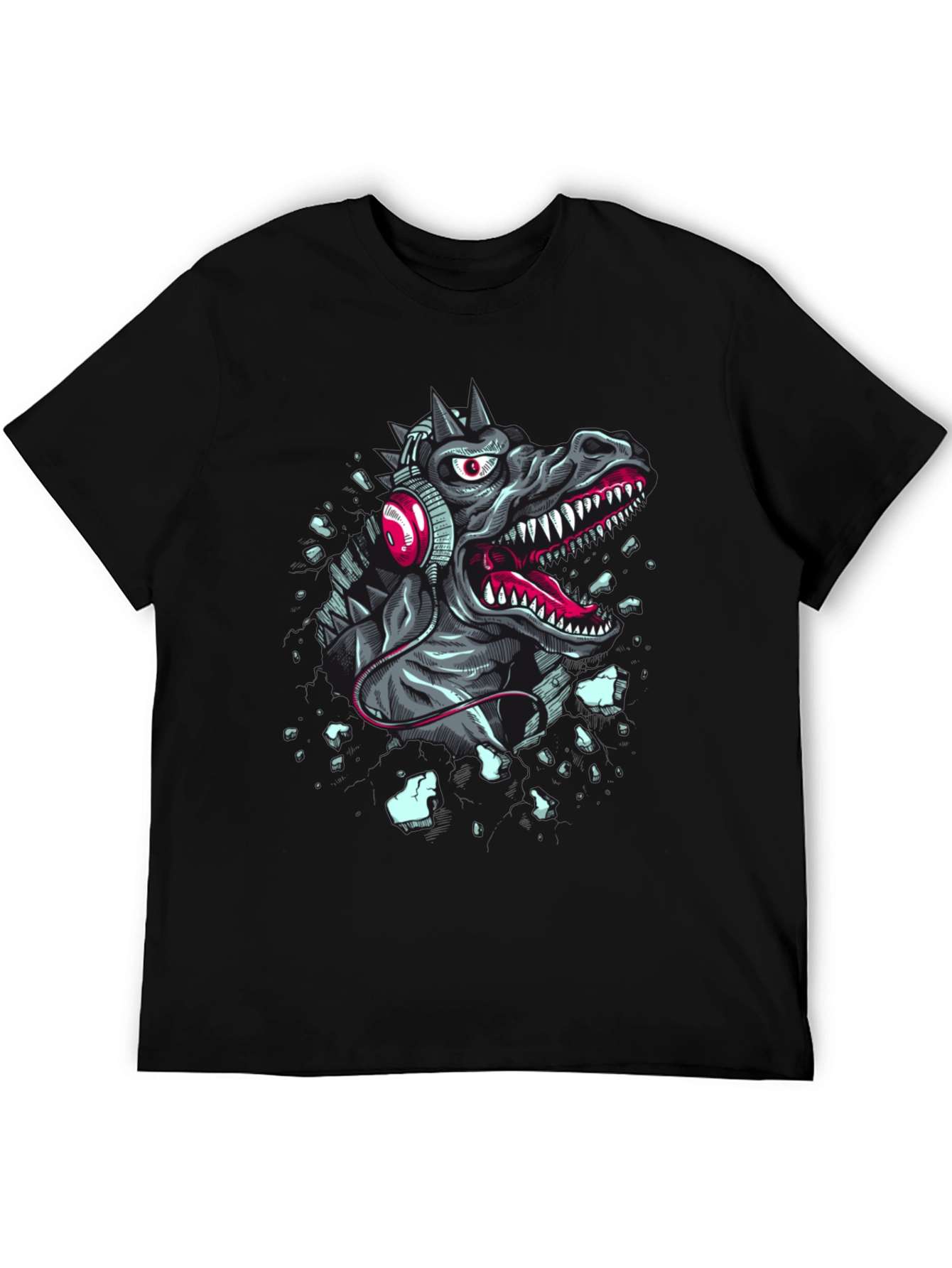 Godzilla Headphone T-Shirt - Black Cotton Tee